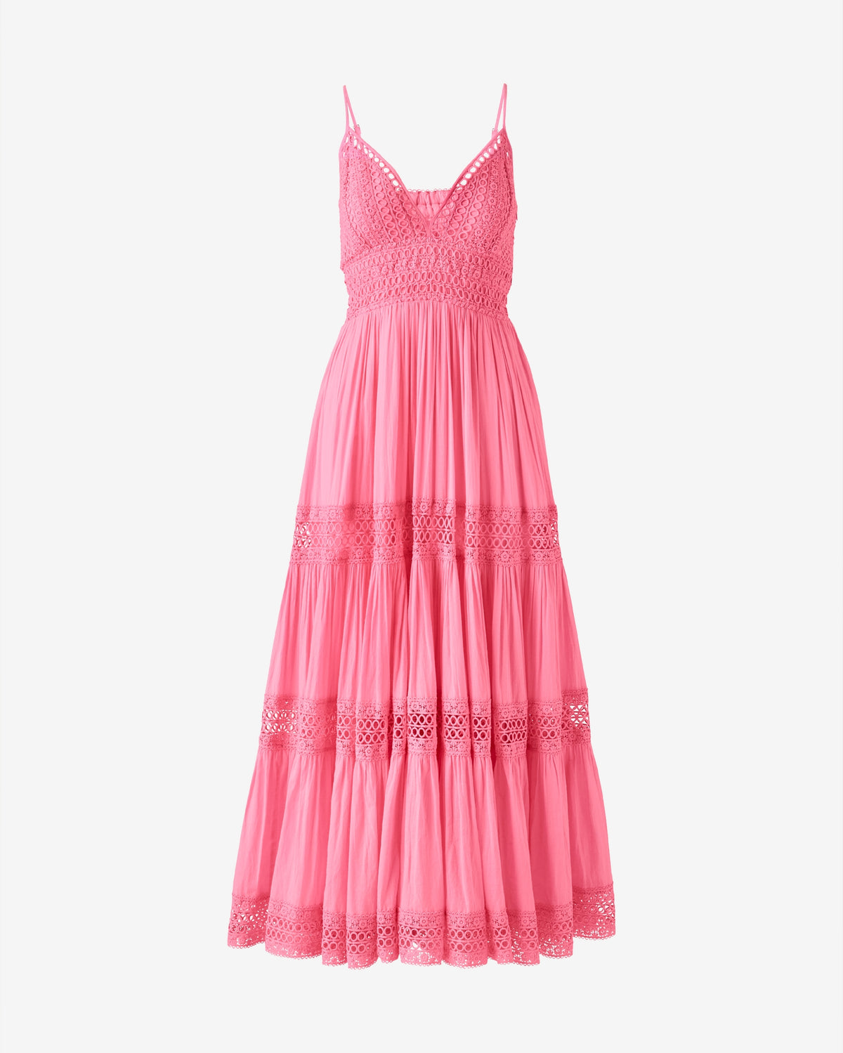 Eyelet Lace Maxi Dress Sachet Pink