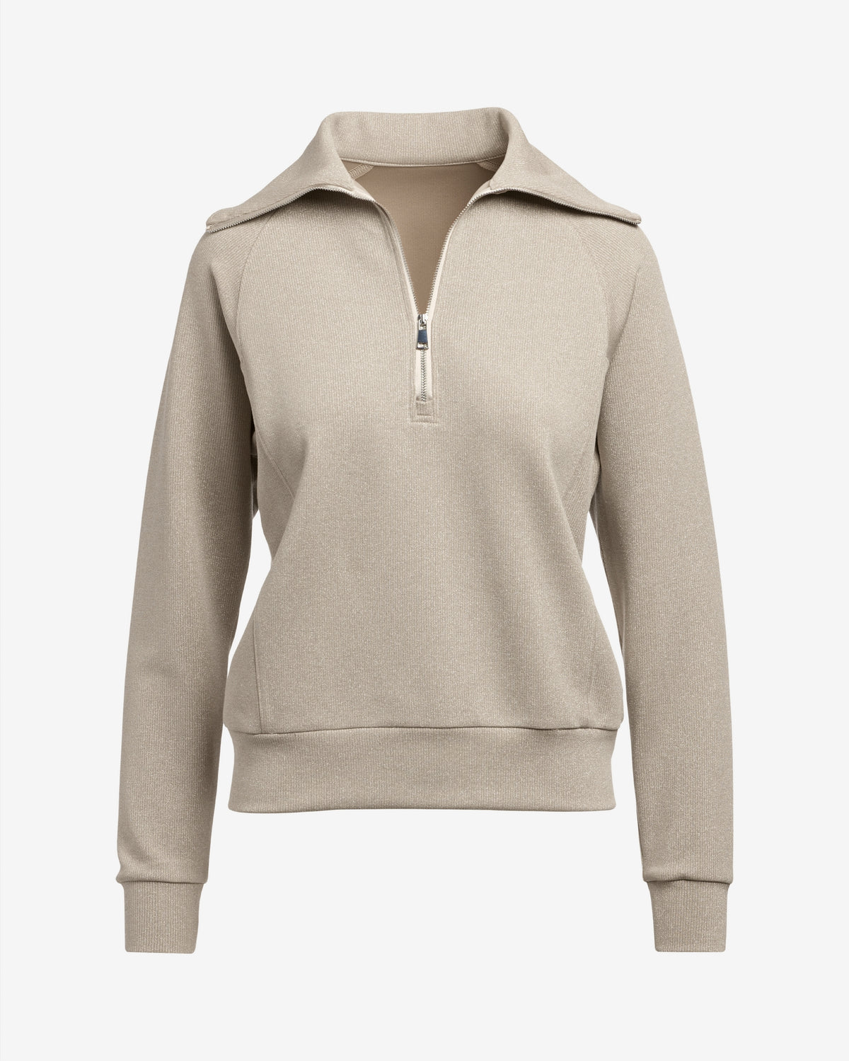Luxe Lounge Metallic Half Zip Sweatshirt Champagne