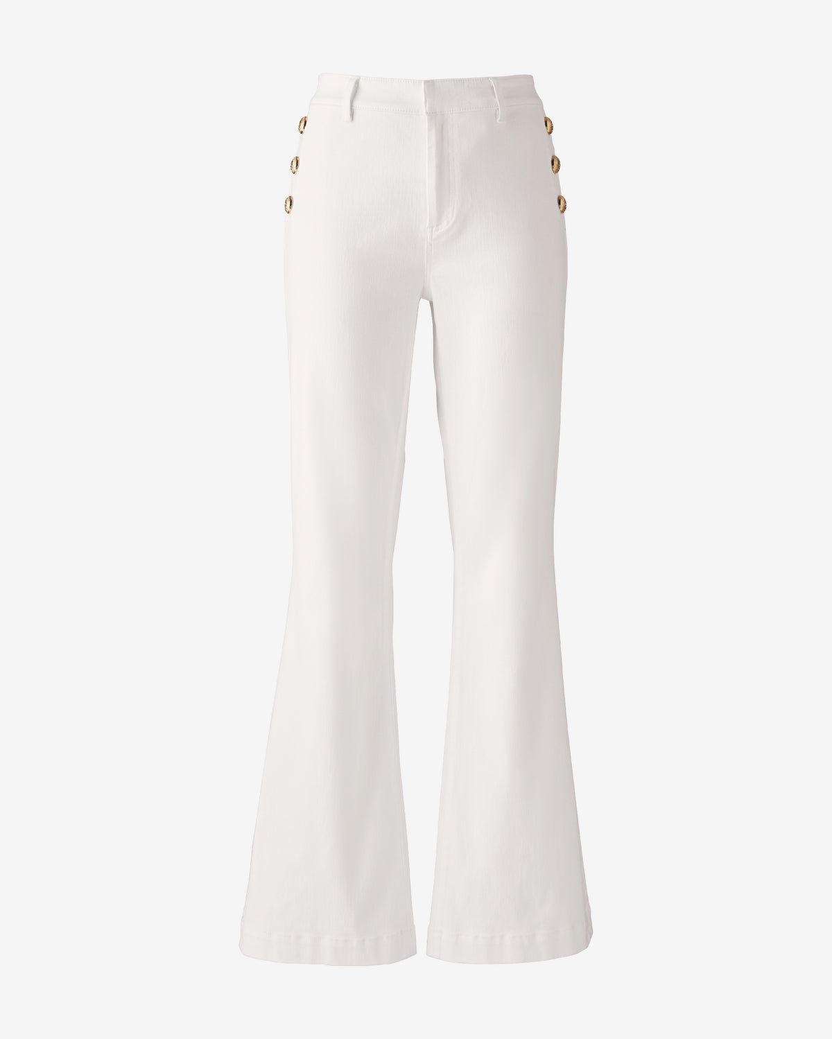 Crest Button Pocket Wide Leg Jean Off White