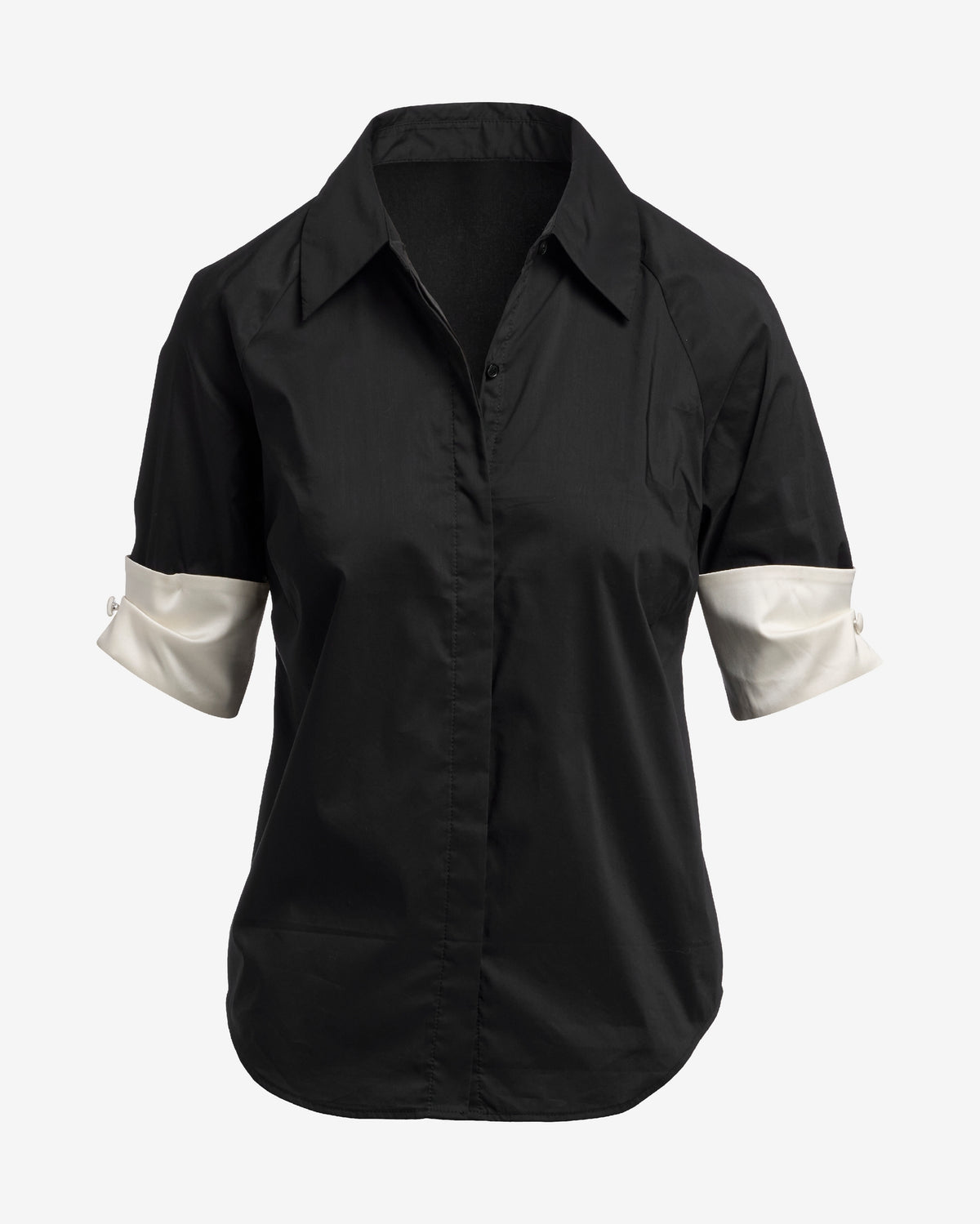 Color Block Chic Shirt Black