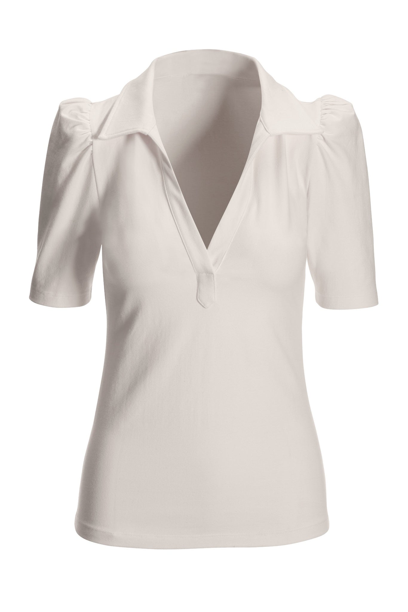 So Sexy Puff Sleeve Collar Top Off White