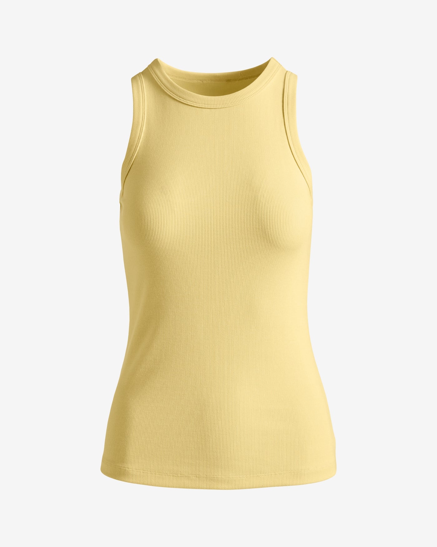 So Essential Ribbed High Neck Top Pale Banana