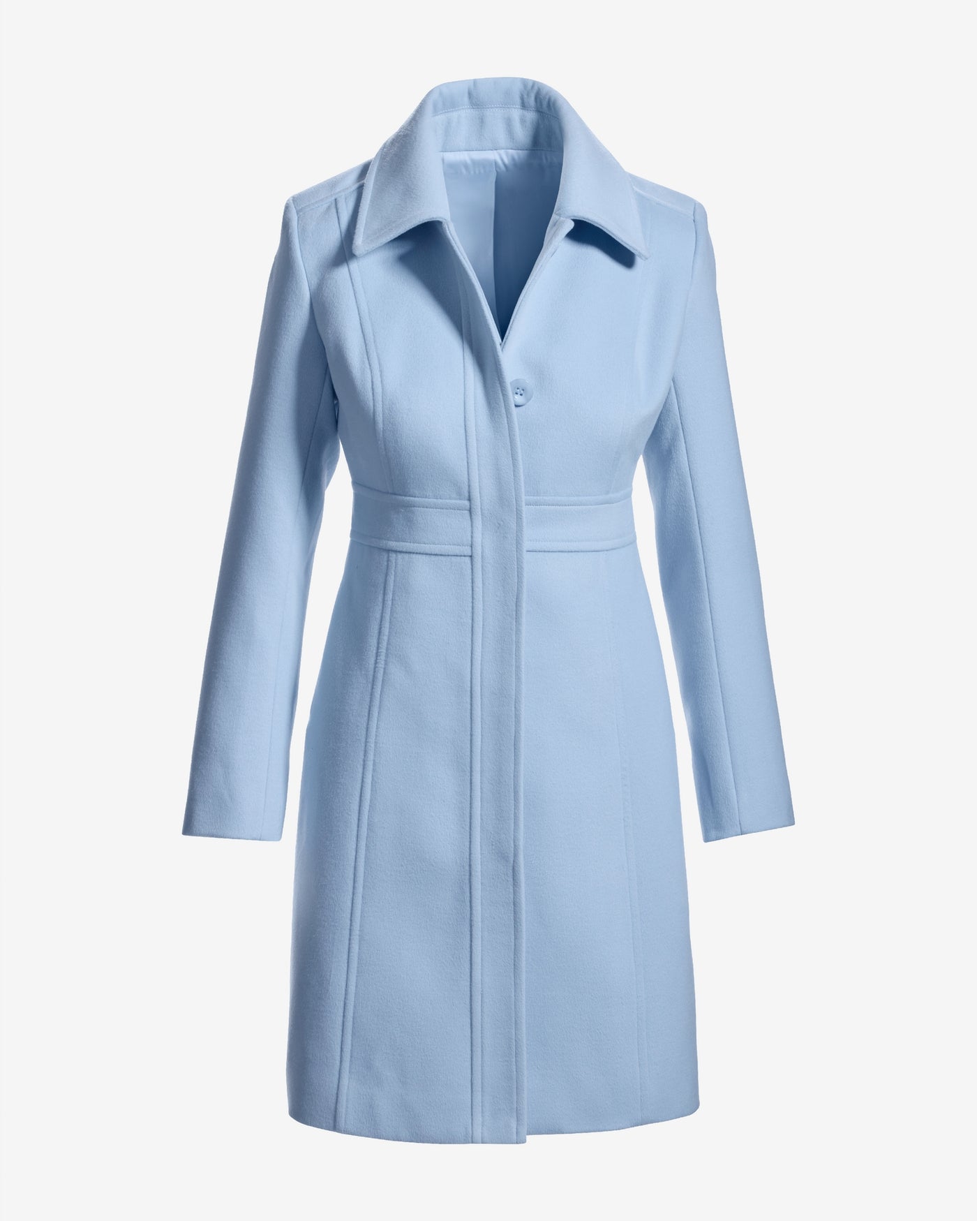 Luxe Collared Waist Shape Topcoat Blue Daze