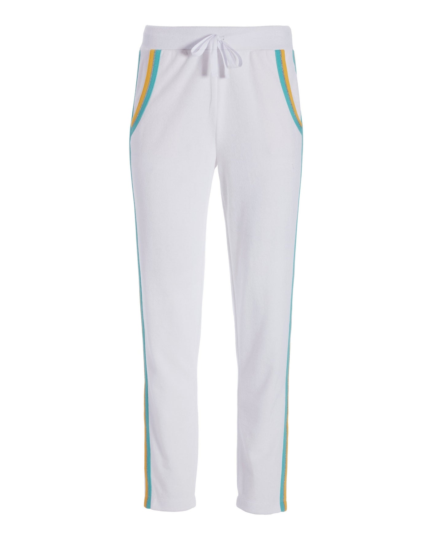 Racerstripe Loop Terry Crop White Blue Multi