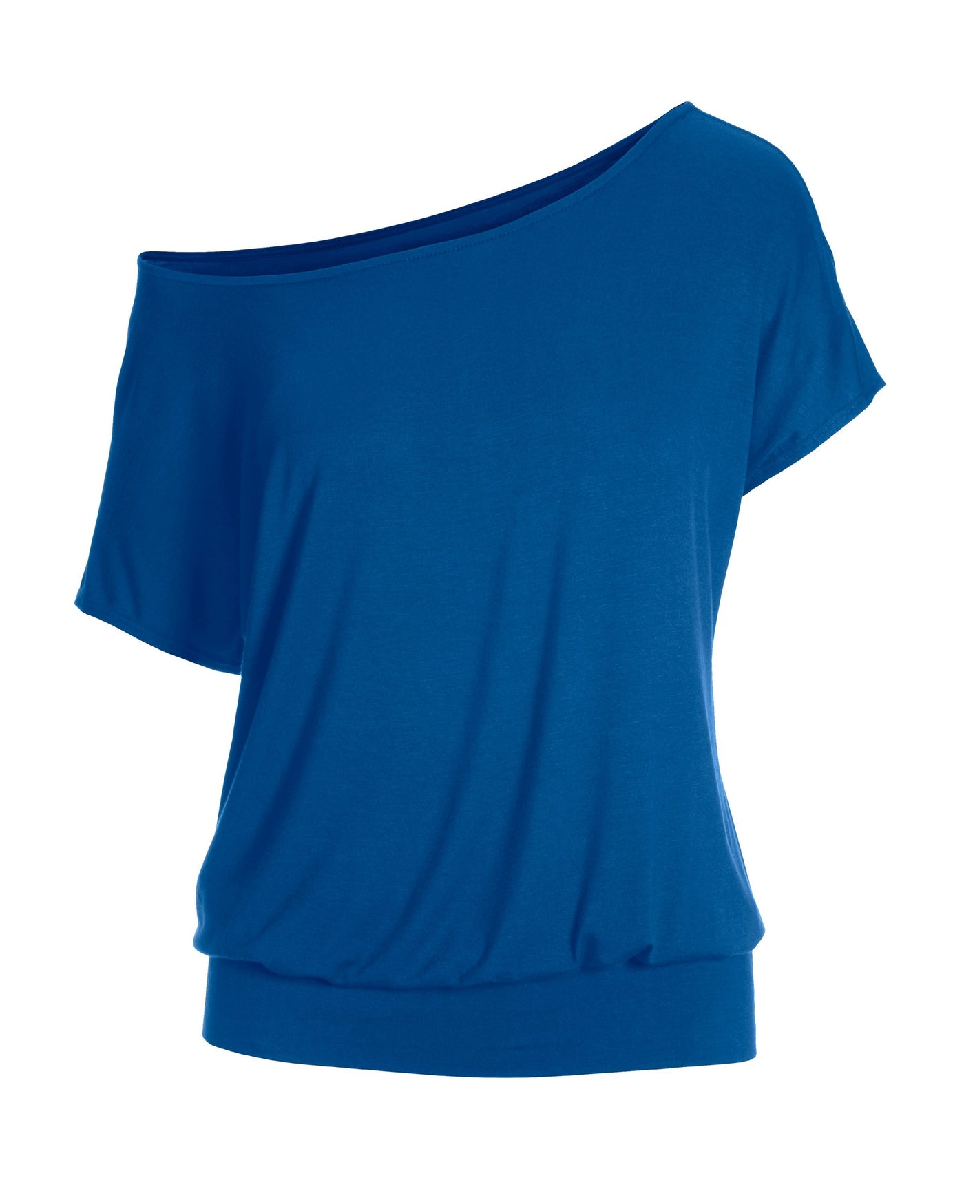 Slouchy Short-Sleeve Blouson Knit Top Lapis Blue