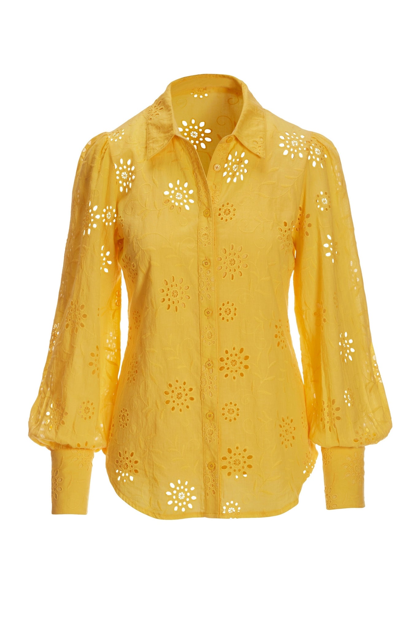 Eyelet Victoria Drama Sleeve Shirt Daffodil