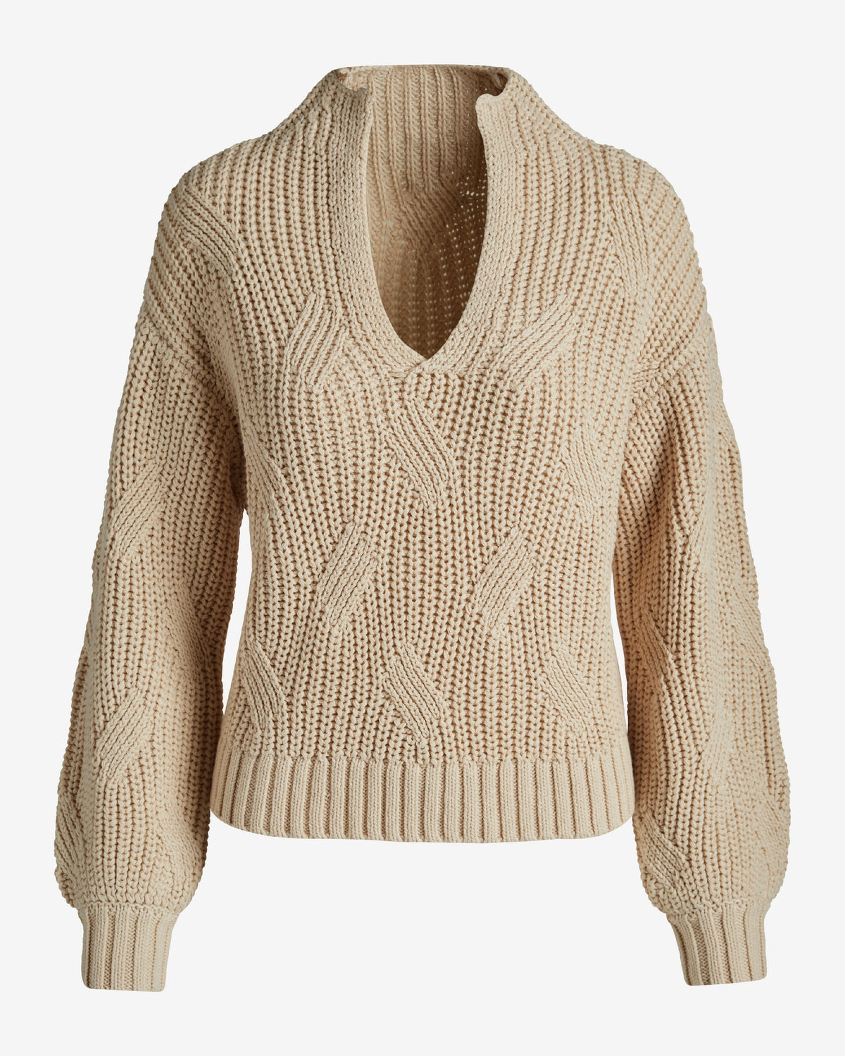 Novelty Stitch Mid Gauge Sweater Stone