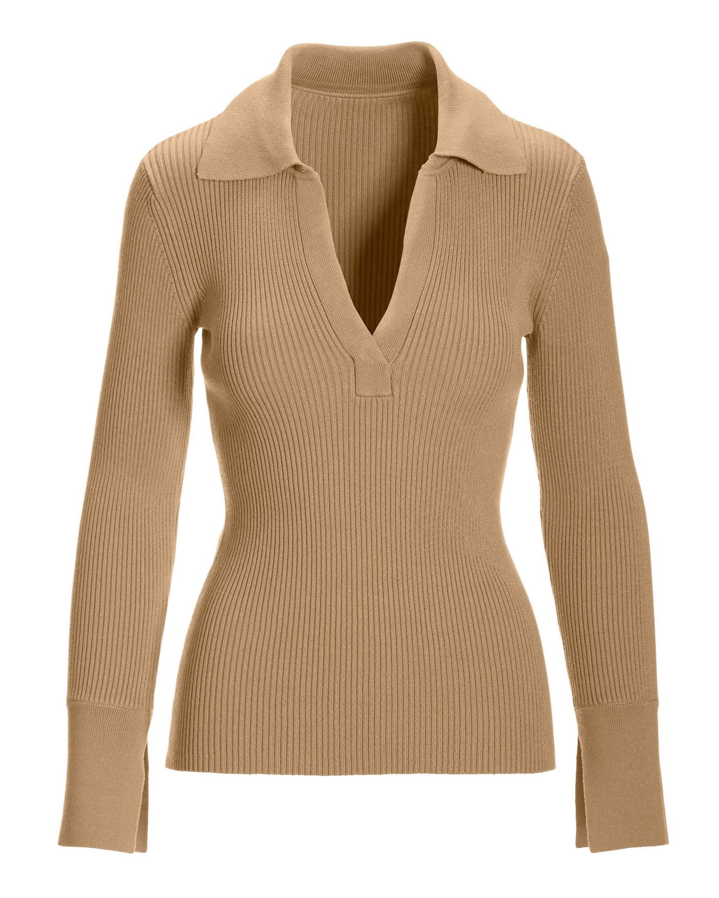 Ribbed Collar Sweater Sesame