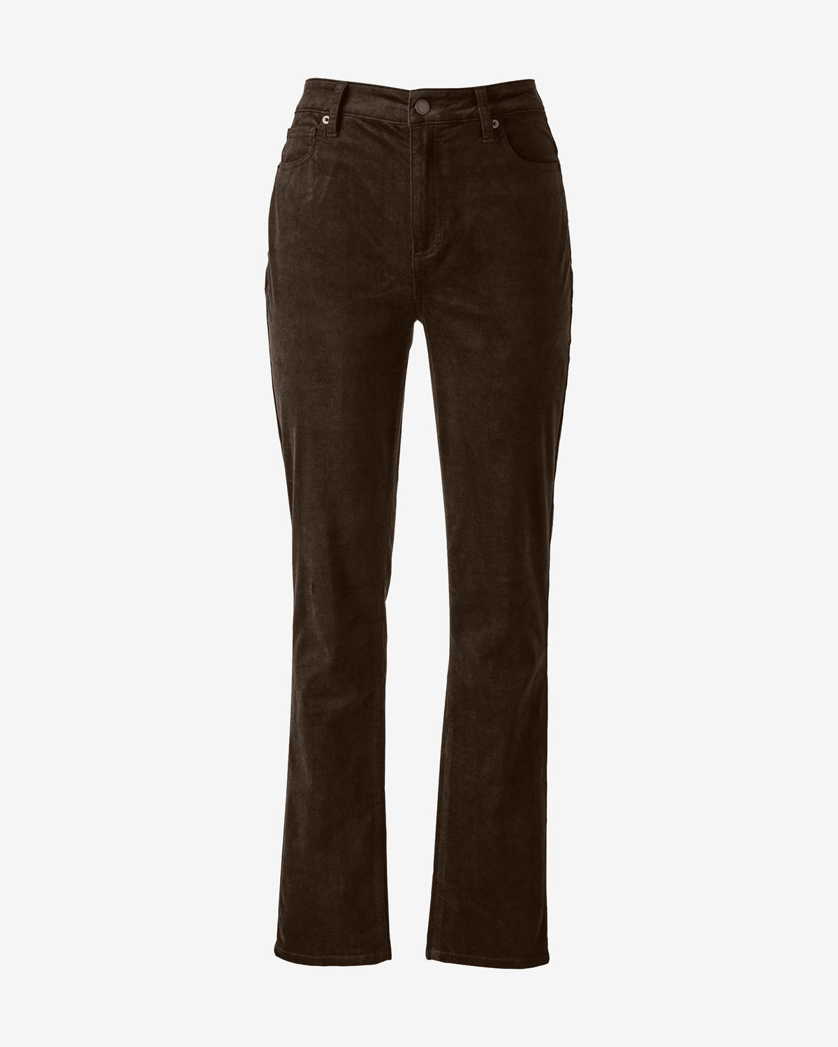 Newport Slim Straight Velvet Pant Chocolate Torte