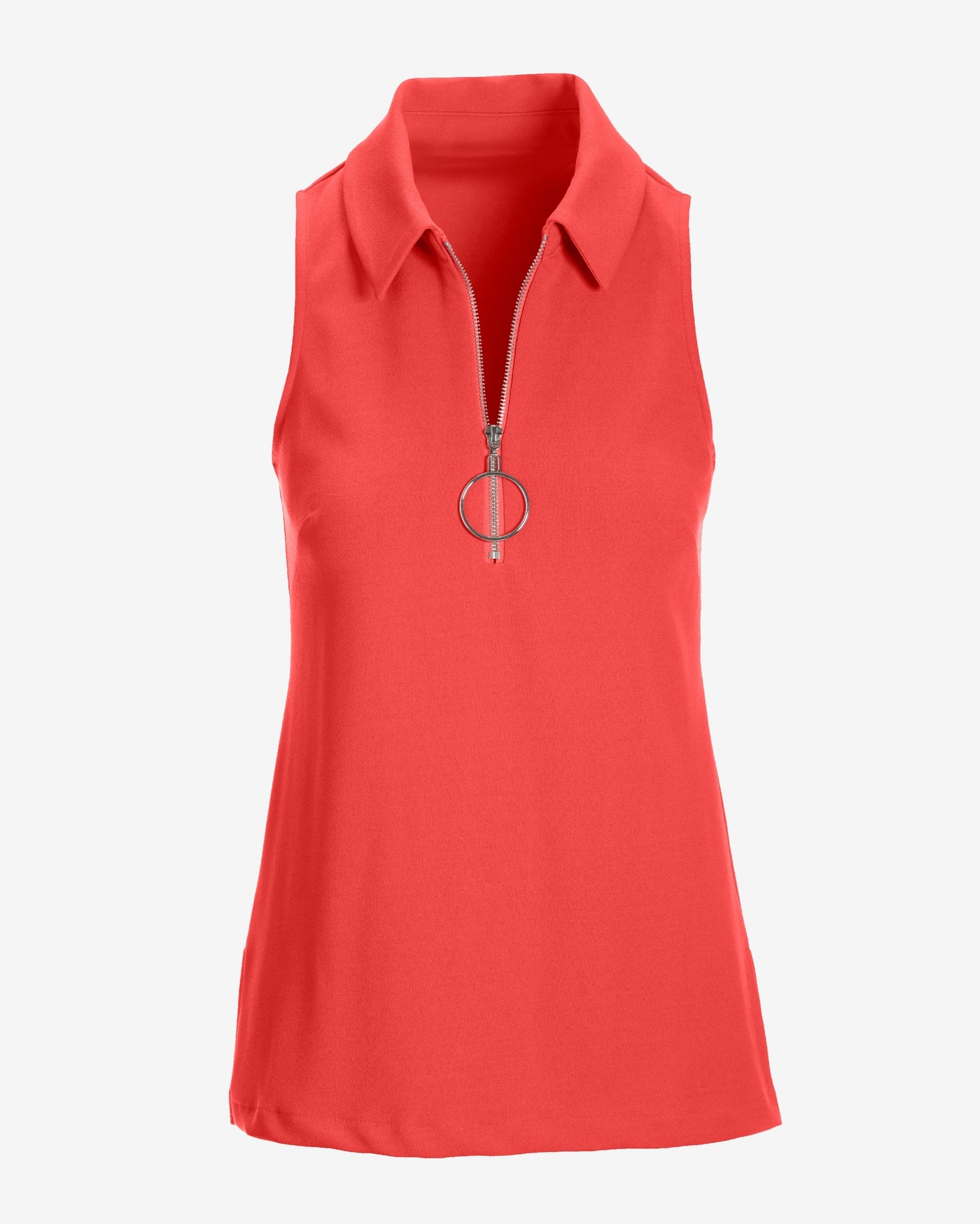Collared Zip-Up Sleeveless Knit Top Dubarry