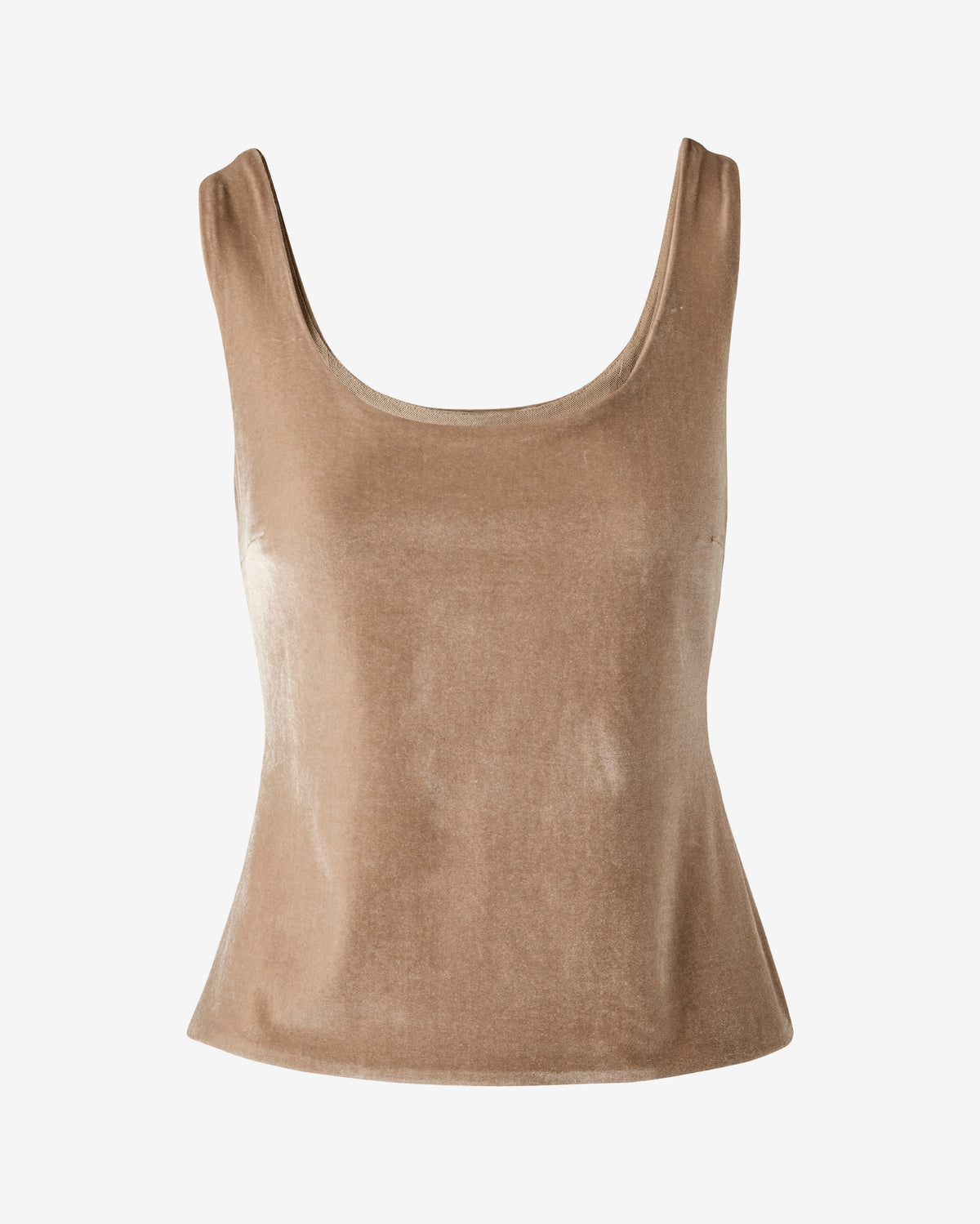 Velvet Scoop Neck Tank Champagne
