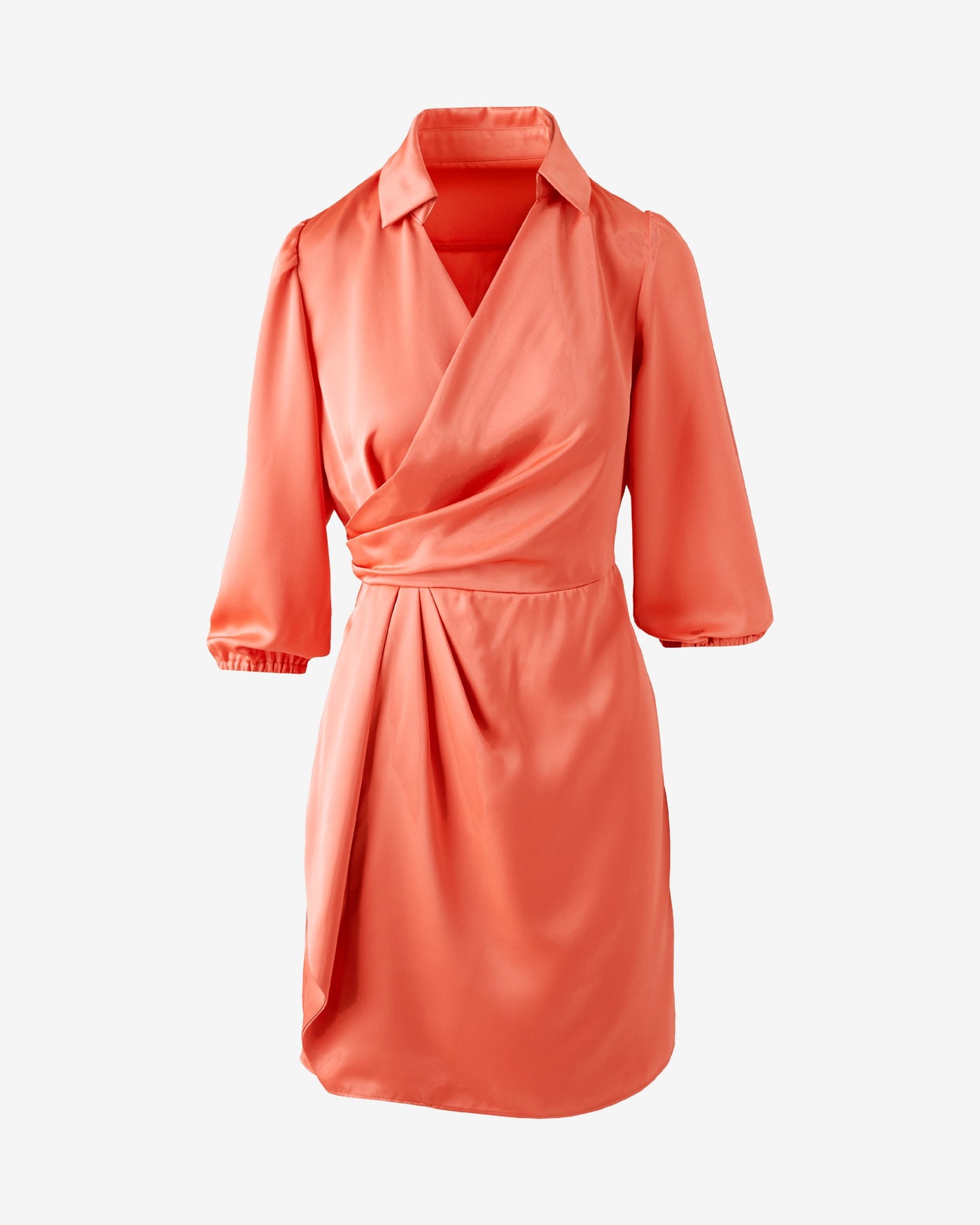 Charmeuse V Neck Drape A Line Dress Mango Tango