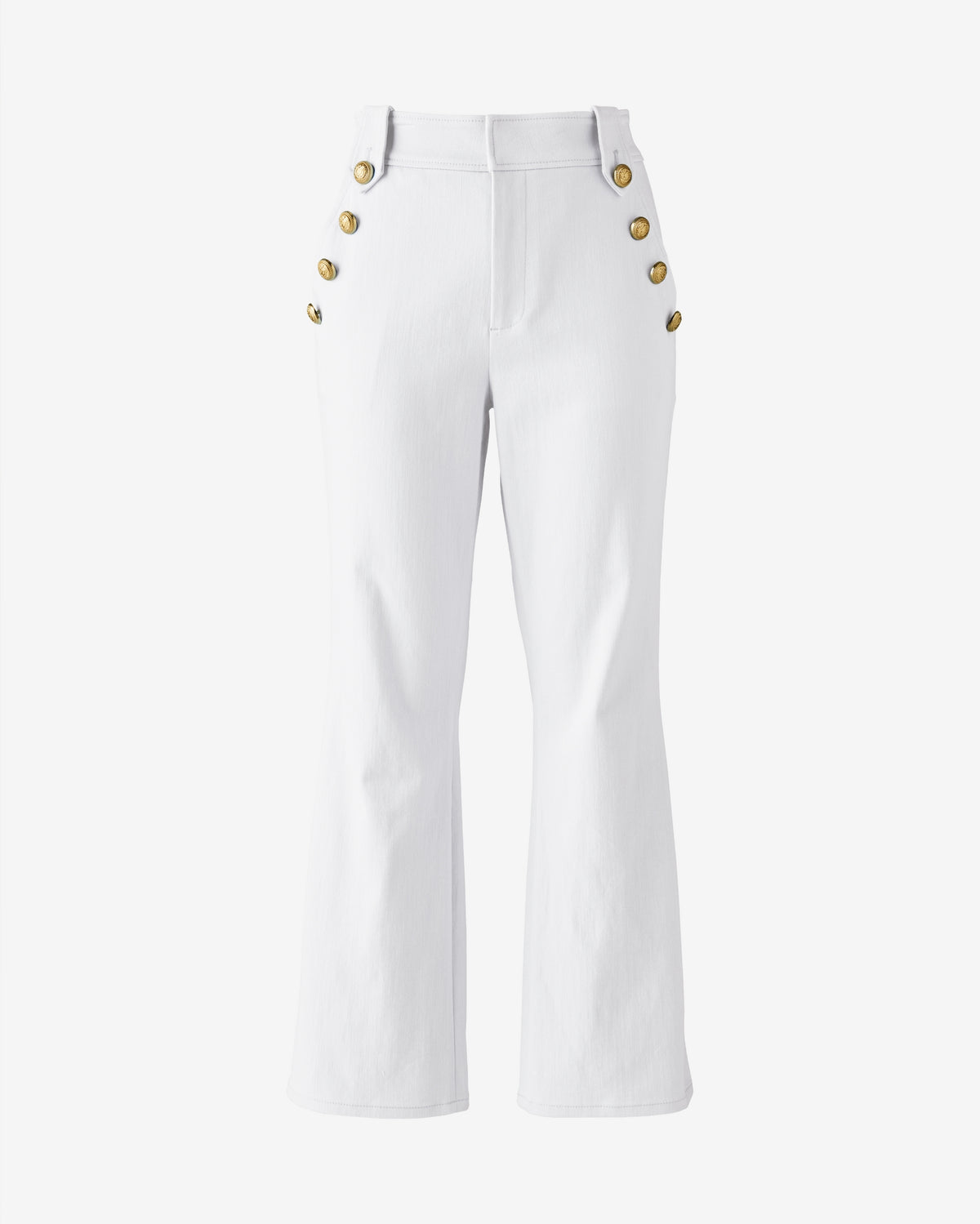 Colored Denim Kick Flare Jean White