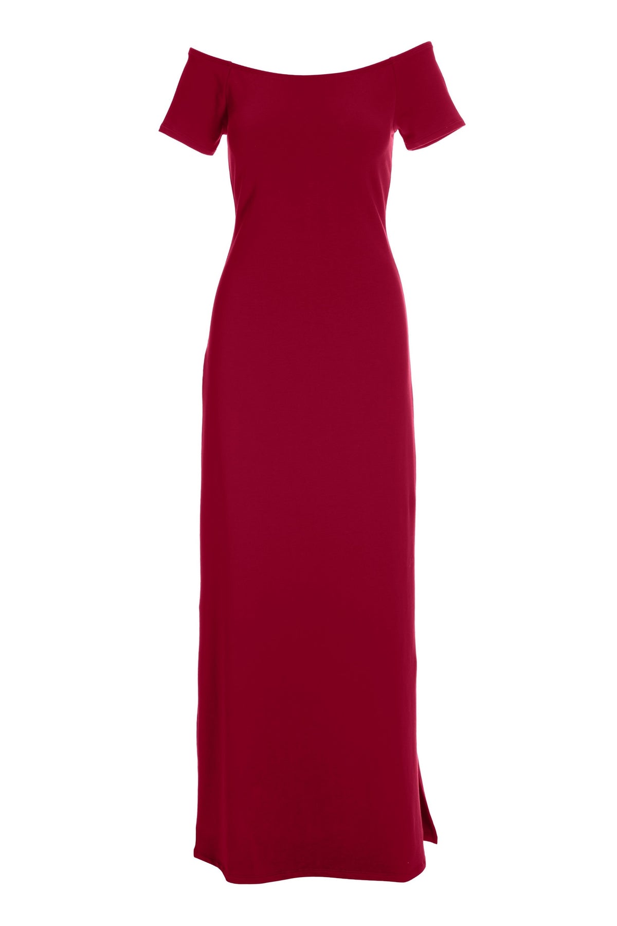 Off the Shoulder Short Sleeve Maxi Dress Rio Red
