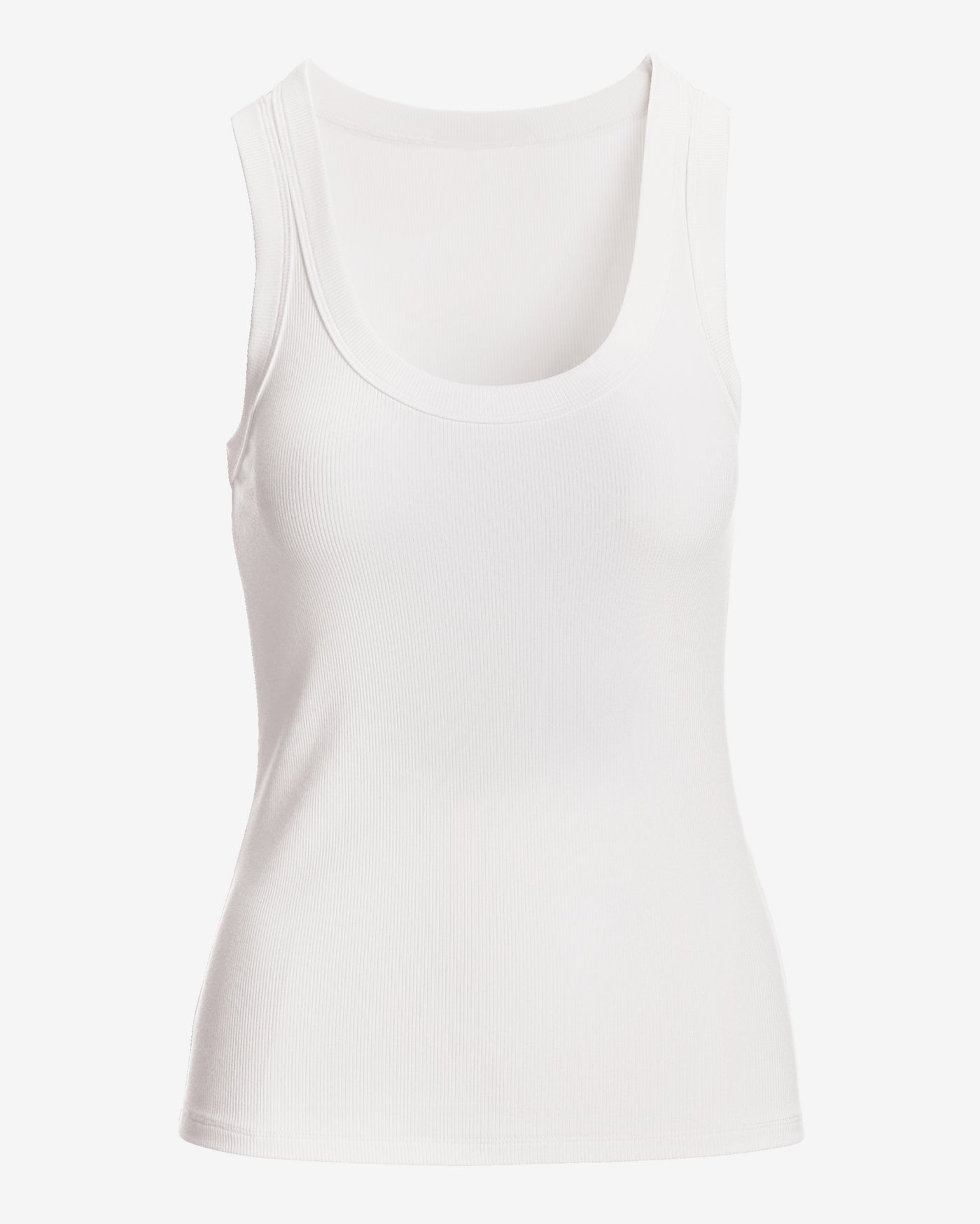 So Essential Scoop Neck Ribbed Top White