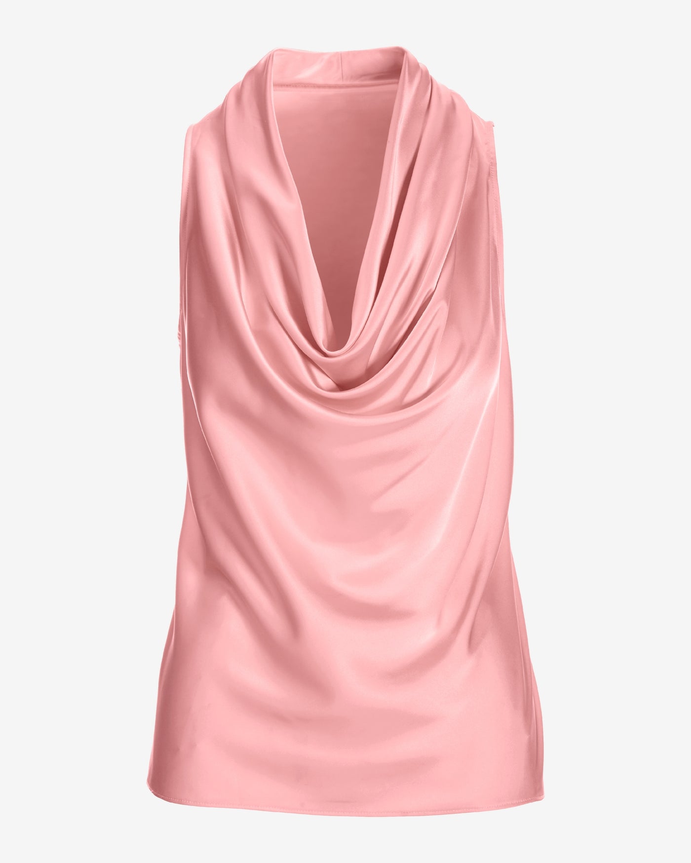Marilyn Cowl-Neck Charmeuse Blouse Soft Pink