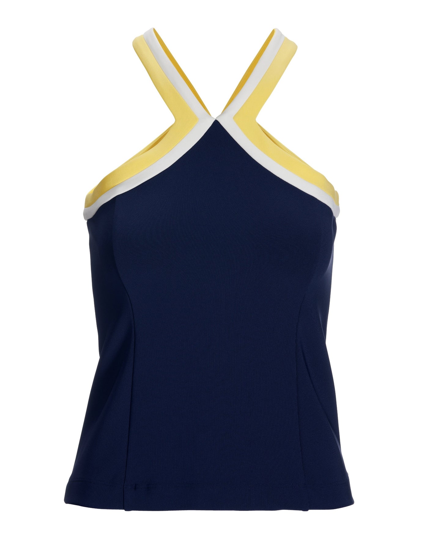Beyond Travel Color Block High-Neck Top Maritime Navy Multi