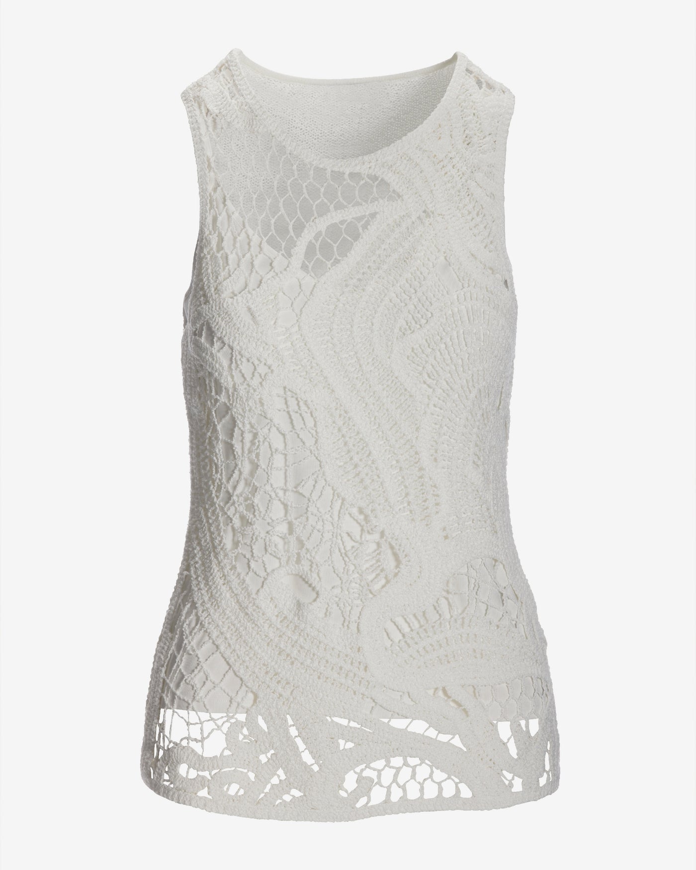 Crochet High Neck Tank White
