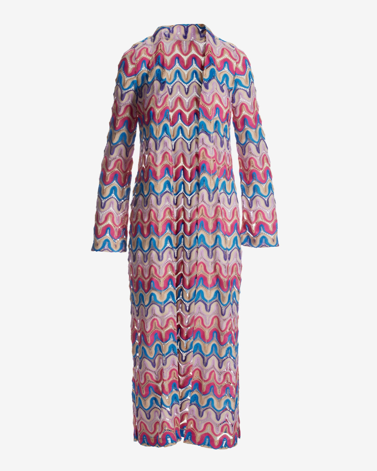 Patterned Long Sleeve Duster Multi