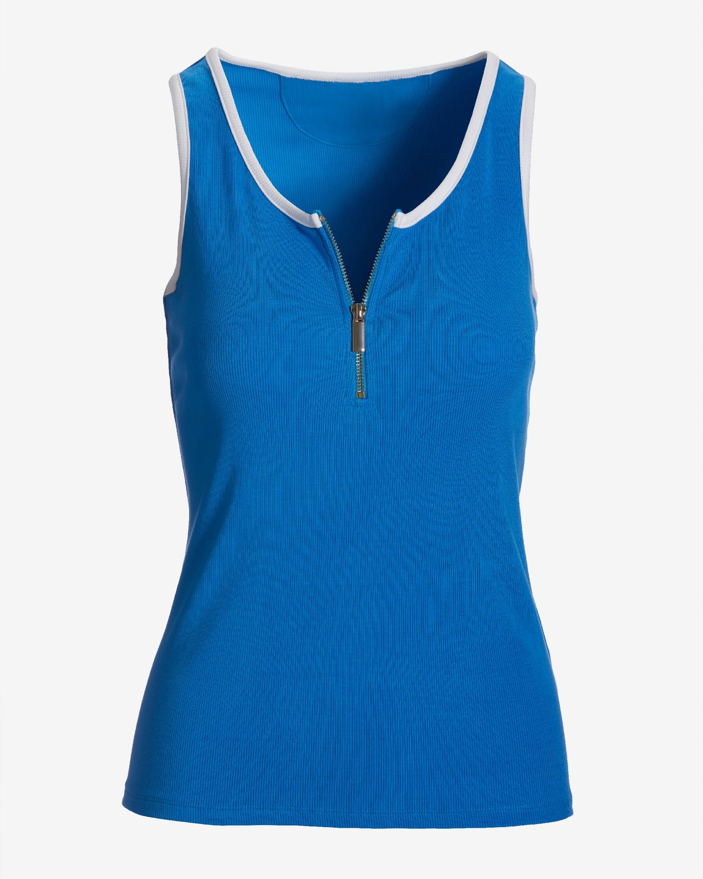 So Essential Contrast Zip Up Tank Nebulas Blue