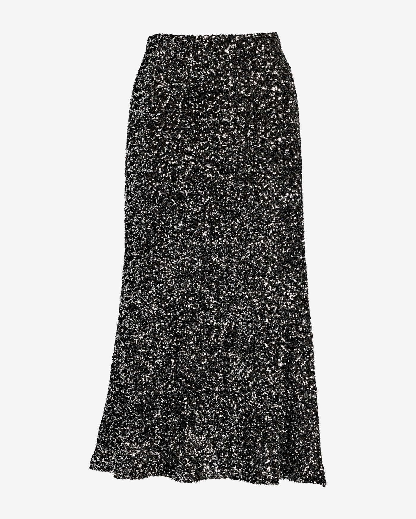 Sequin Midi Skirt Black/Silver