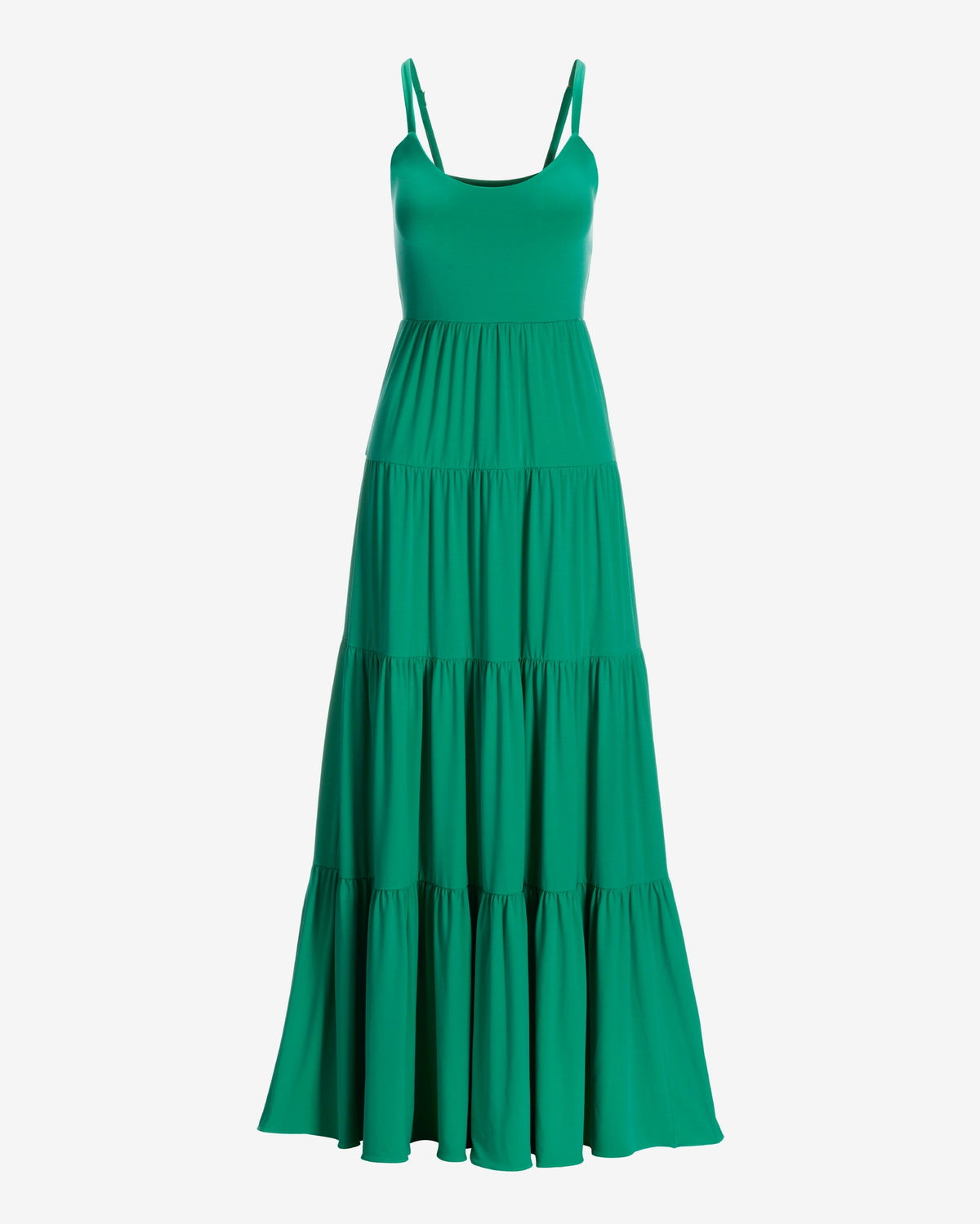 Knit Tiered Maxi Dress Deep Green