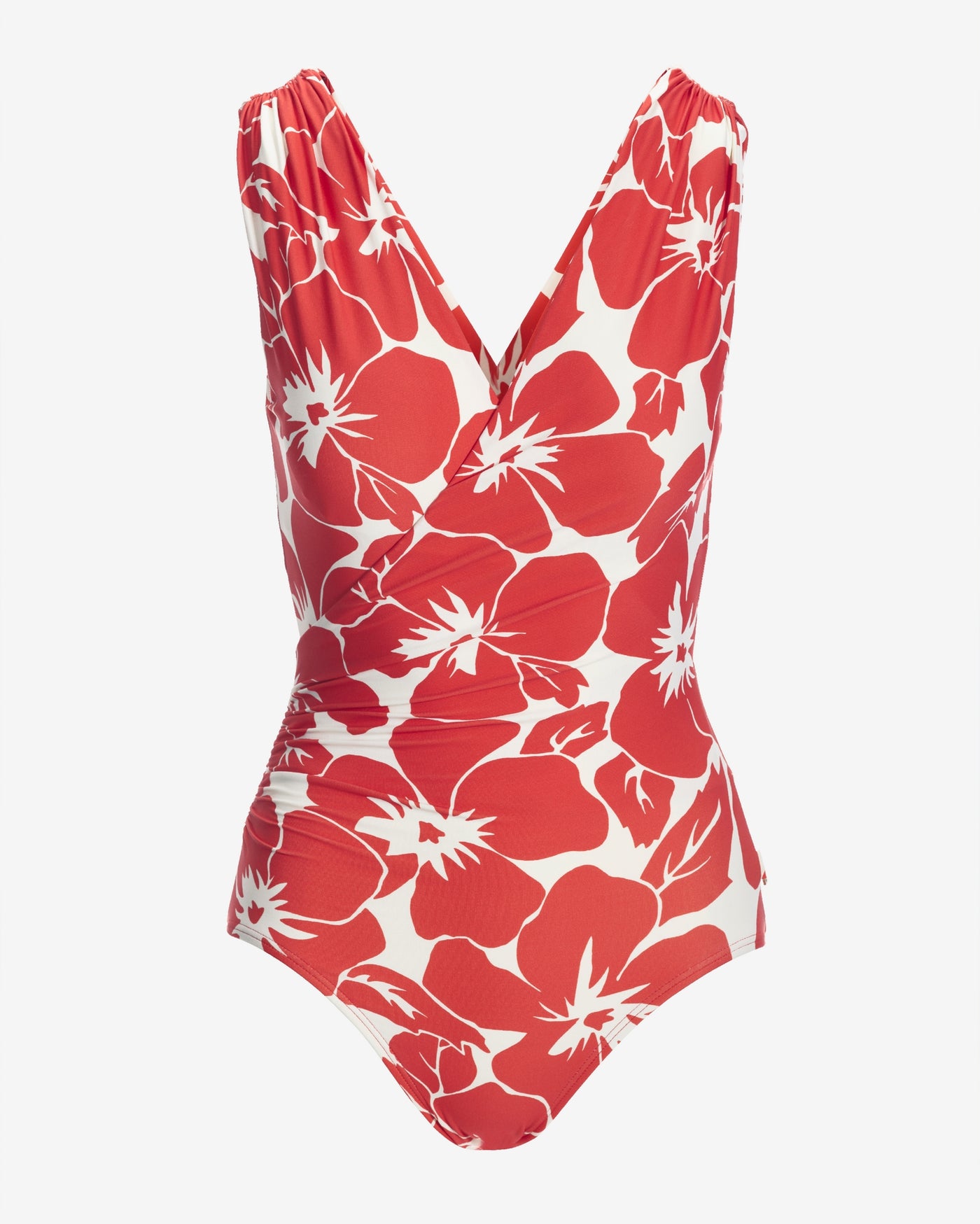 Two Tone Floral Surplice One Piece Tangerine