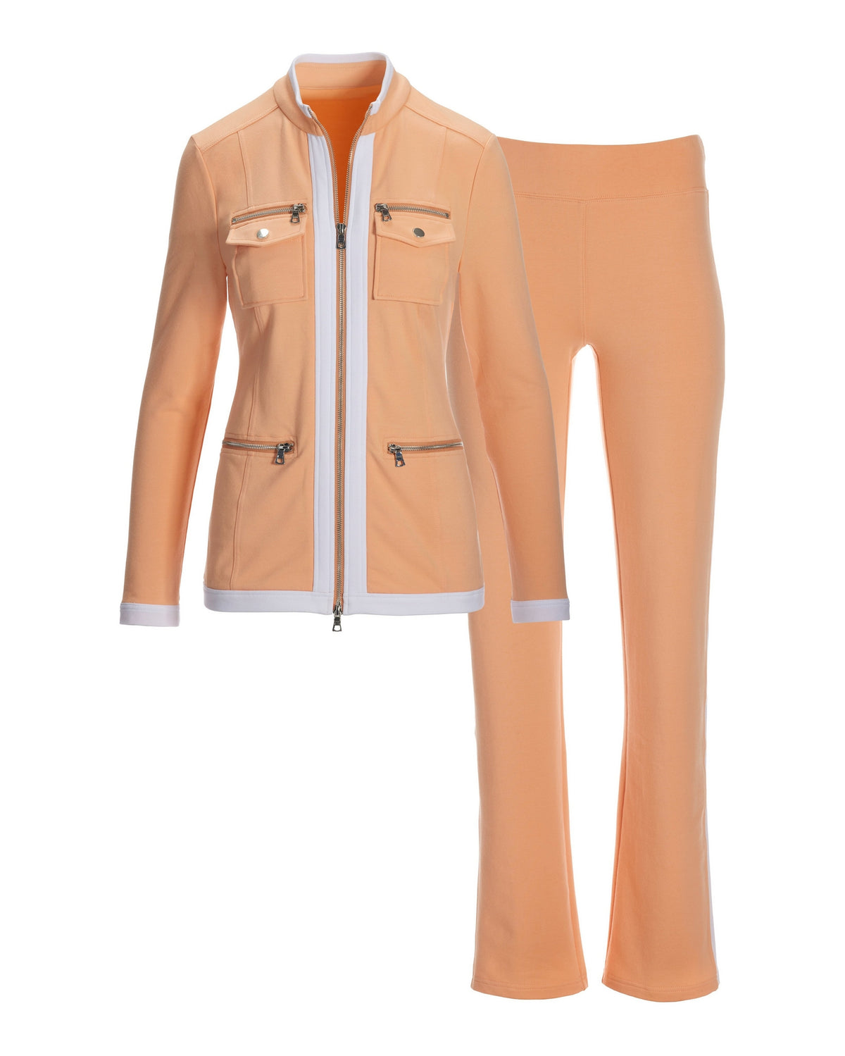 Chic Zippered Sport Coordinate Set Beach Sand
