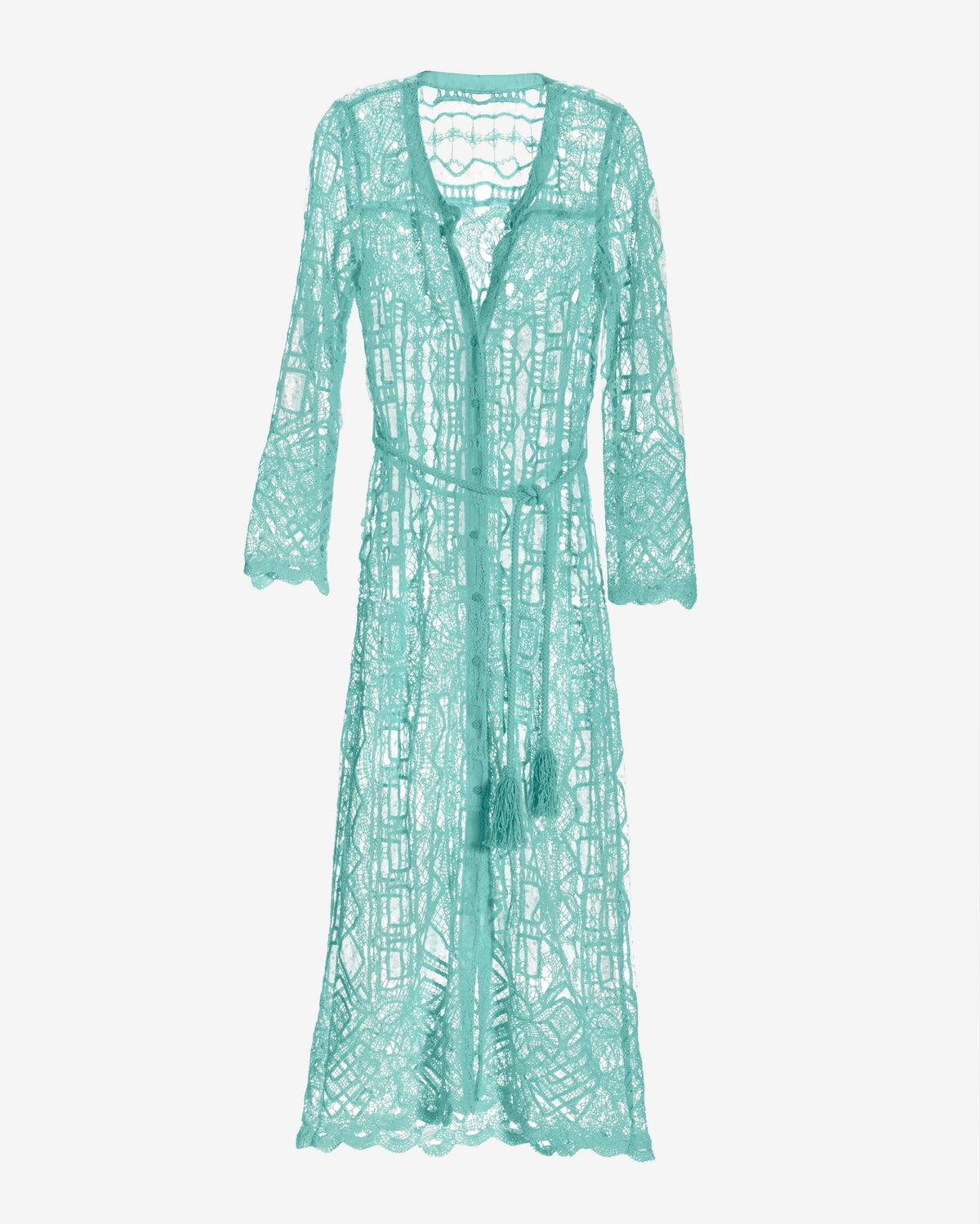 Mesh Crochet Mix Duster Tanager Turquoise