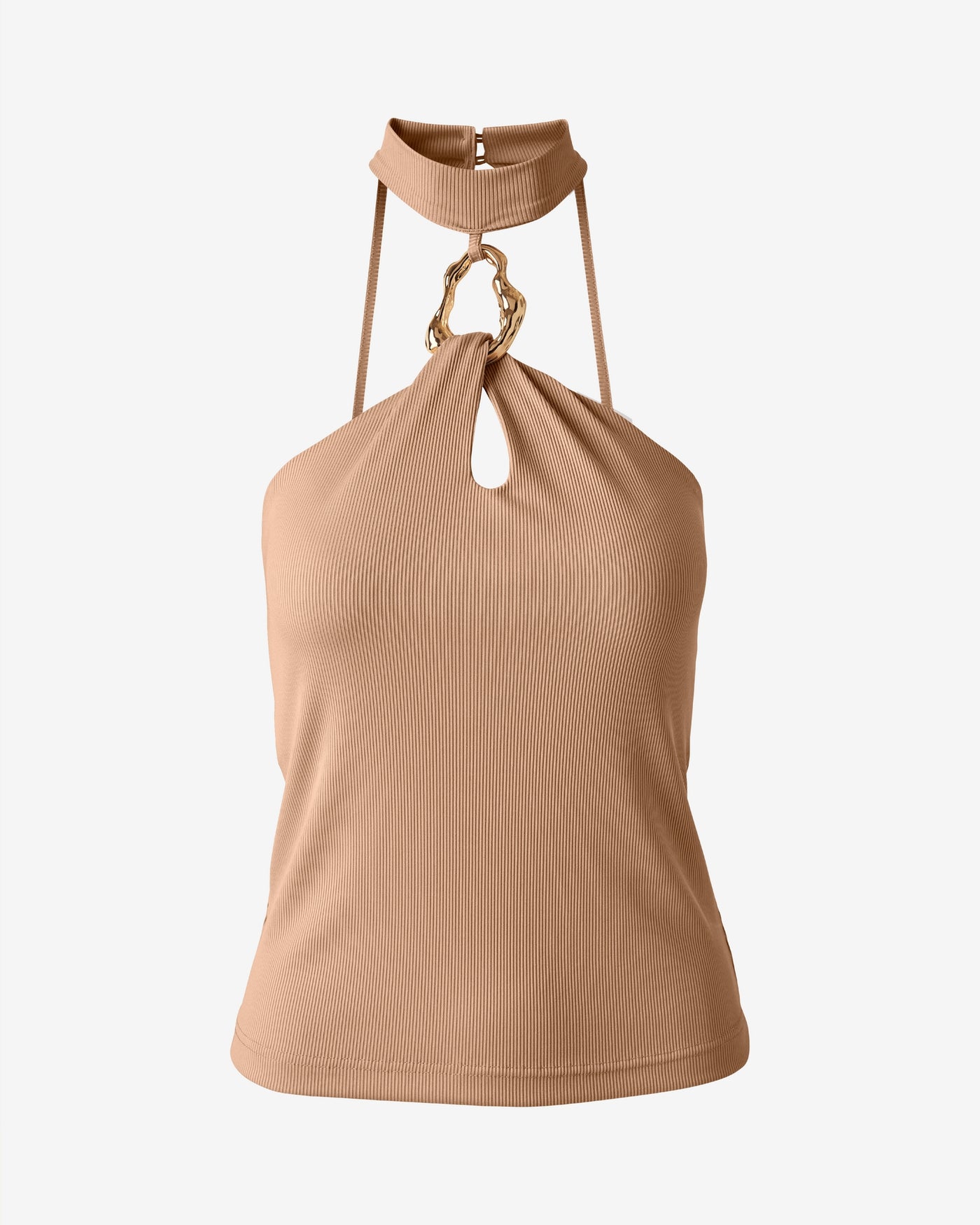 Hardware Halter Knit Top Sesame