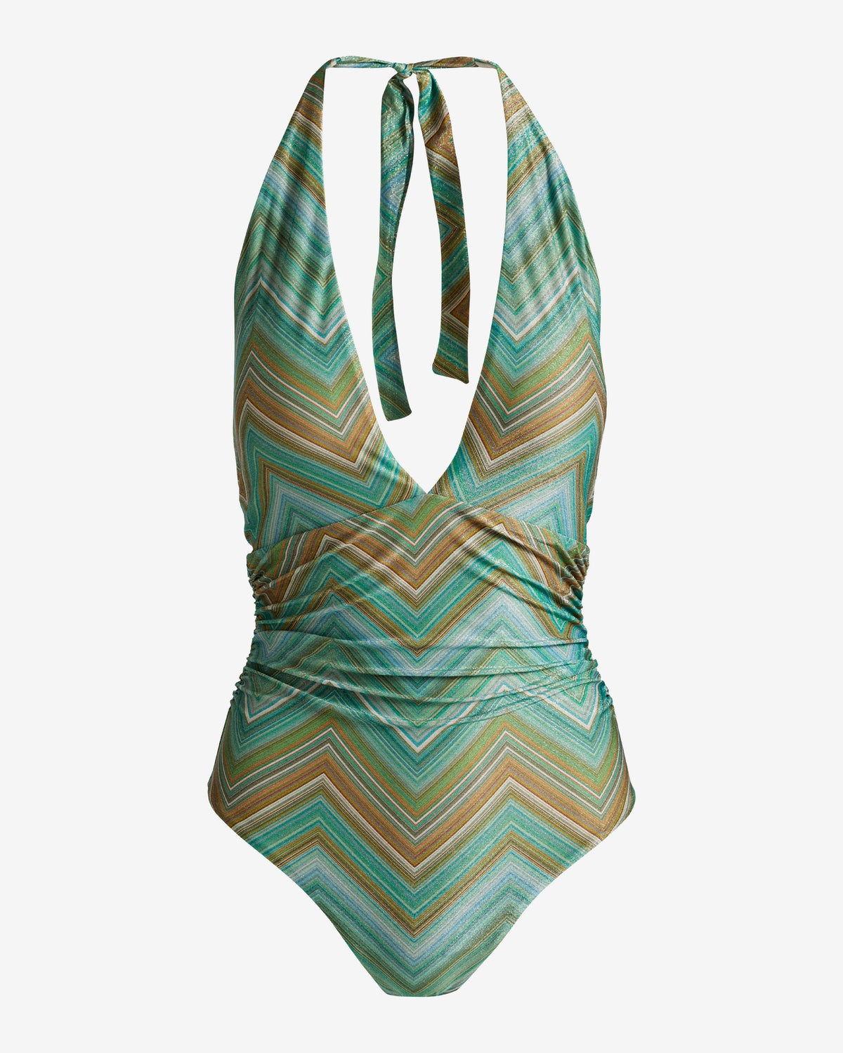 PQ Swim x Boston Proper Chevron Metallic One Piece Multi