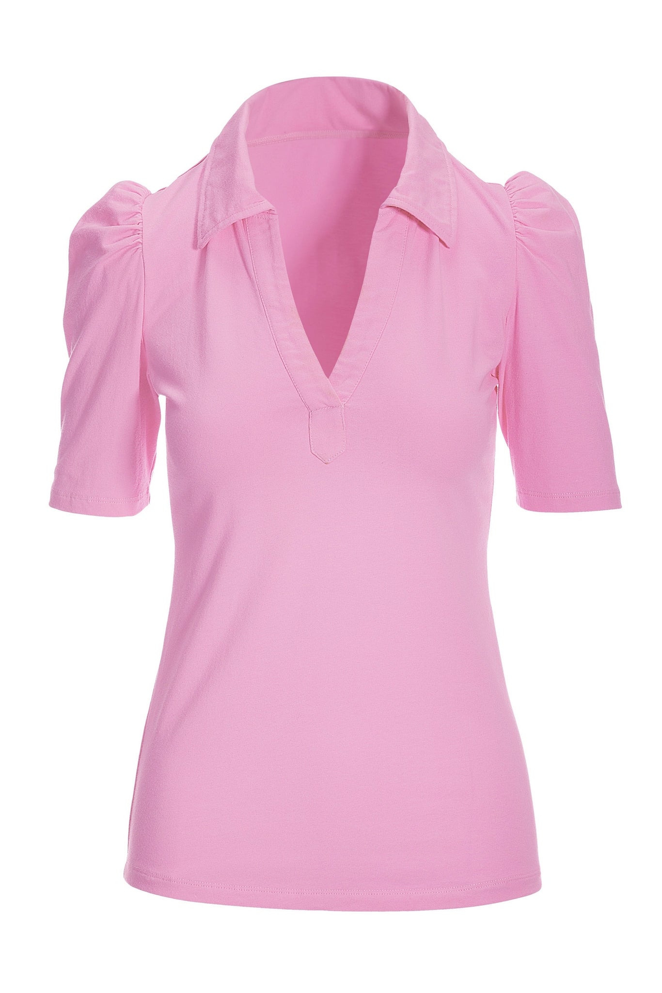 So Sexy Puff Sleeve Collar Top Orchid Pink