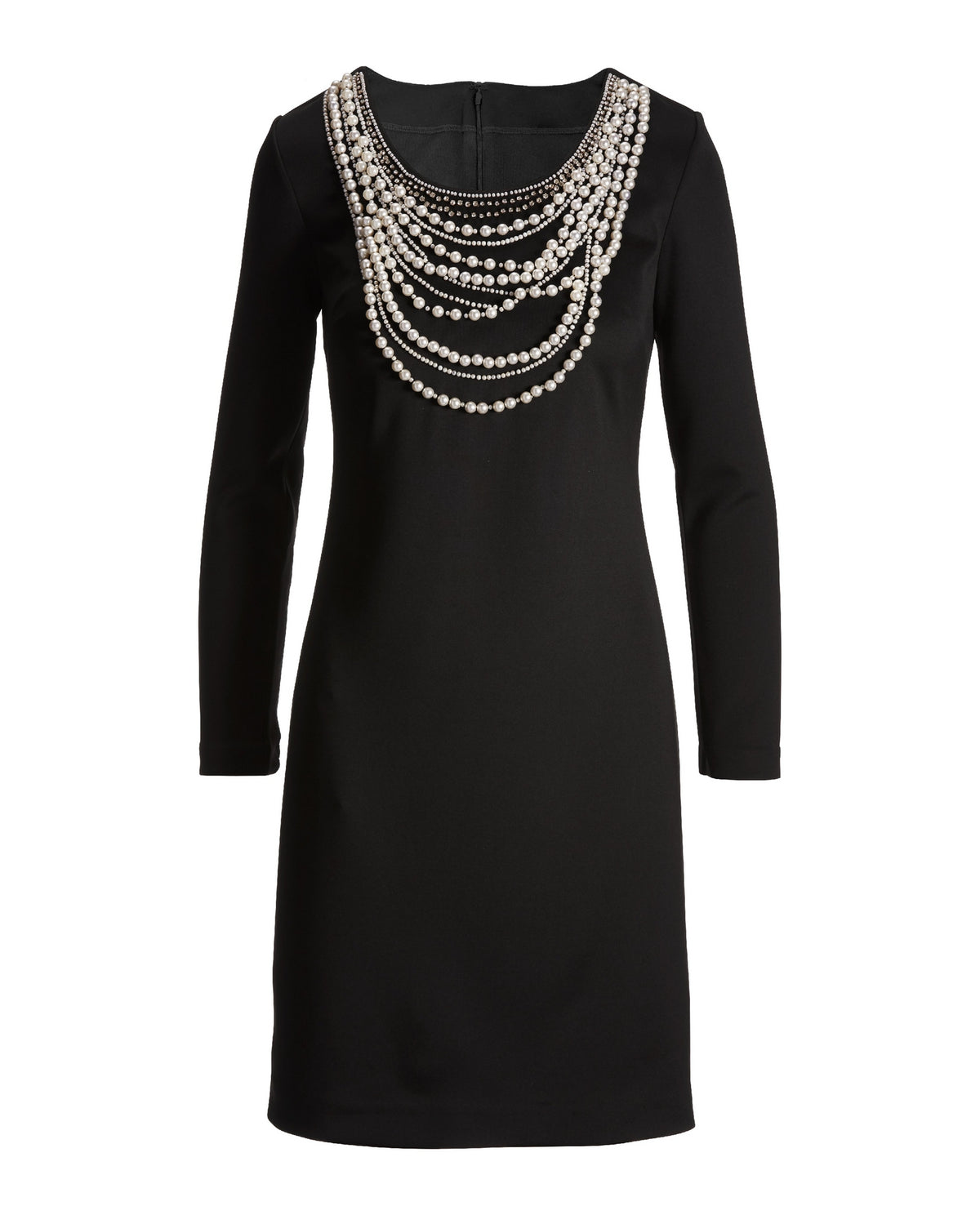 Pearl Necklace Sheath Dress Black