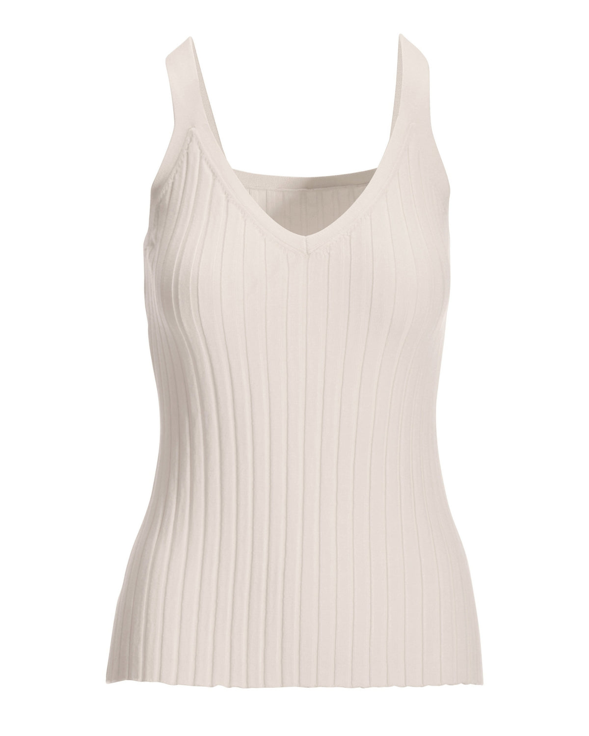 Wide Rib Sweater Tank Off White