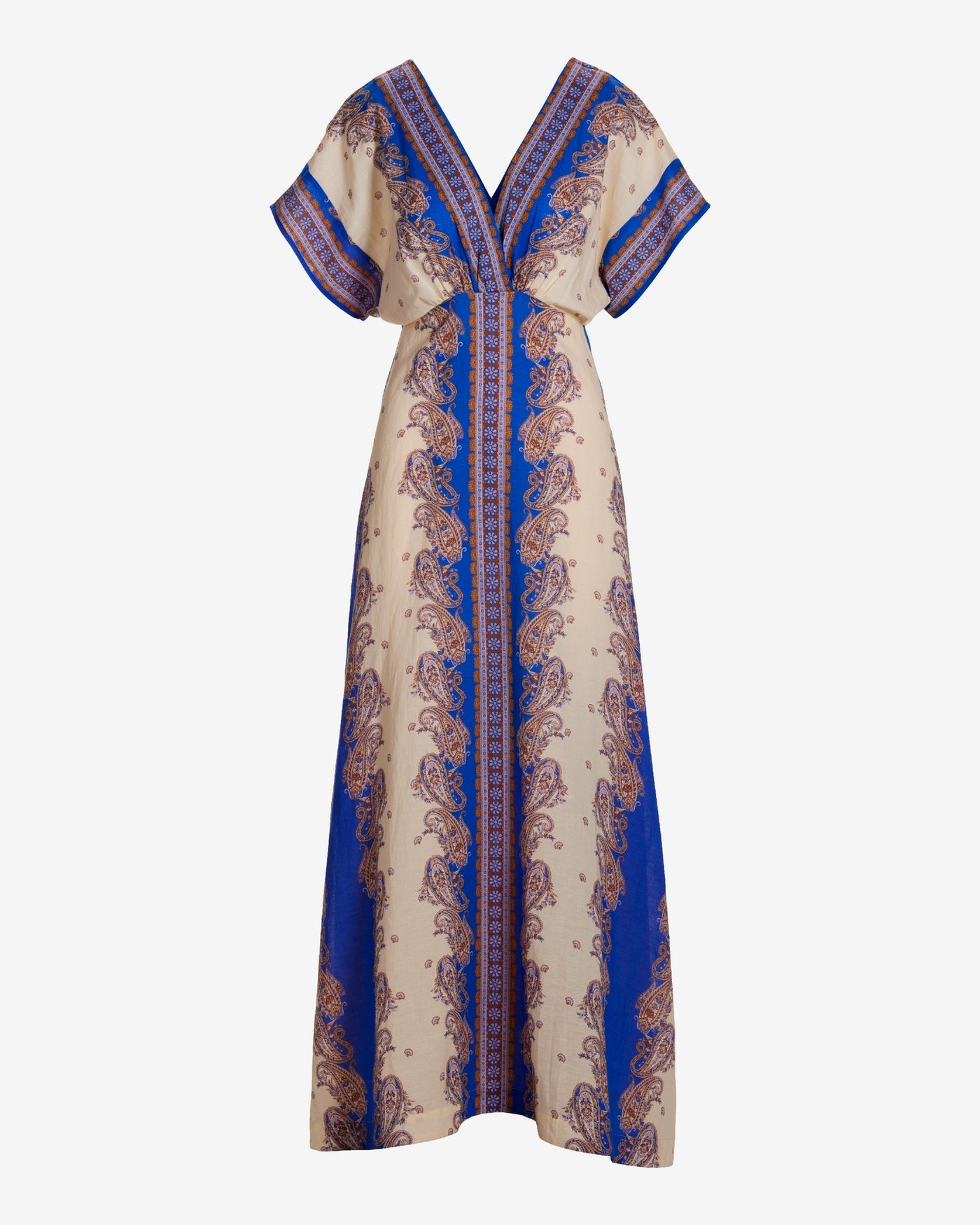 Paisley Border Print Effortless Boho Maxi Dress Forever Paisley