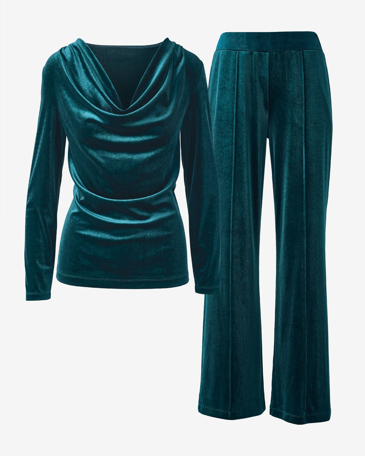 Cowl Neck Velour Set Hunt Club