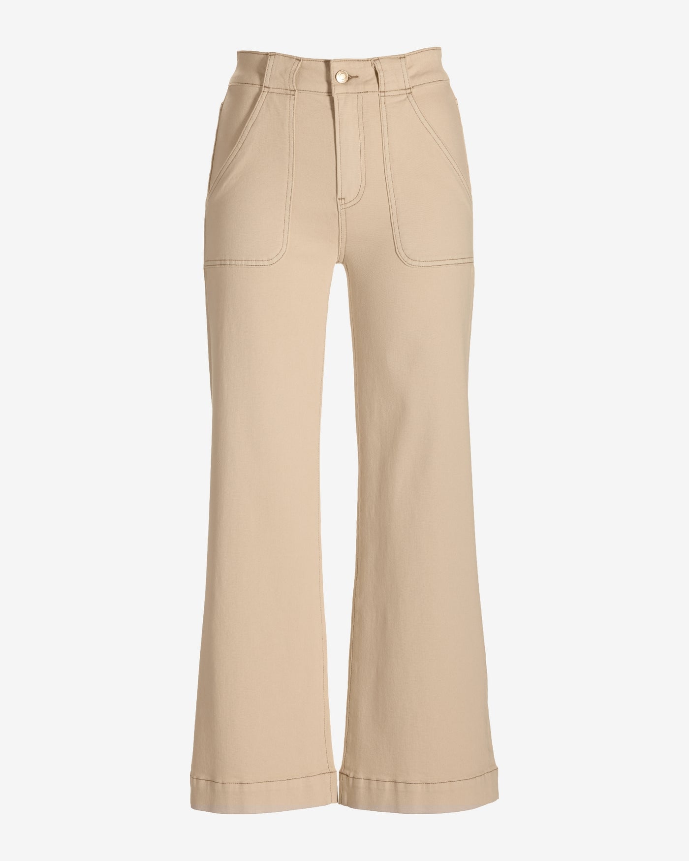 Malibu High Rise Patch Pocket Wide Leg Jean Sandshell