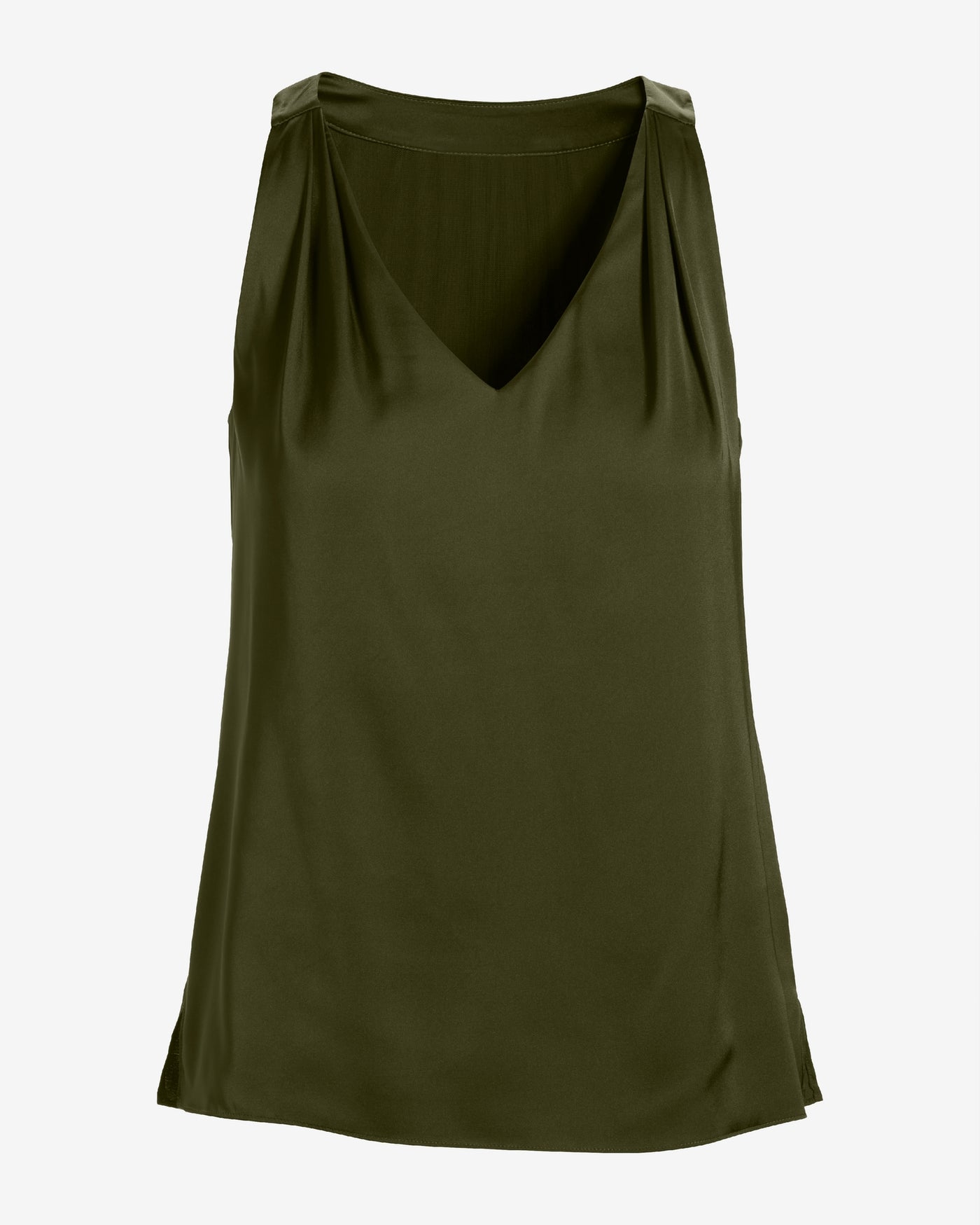Nikki V-Neck Charmeuse Blouse Forest Night