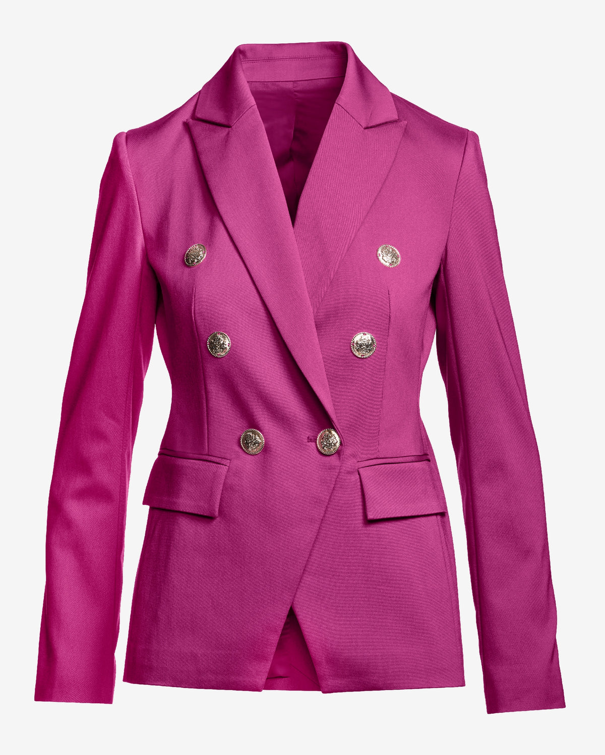 Modern Double-Breasted Blazer Festival Fuchsia
