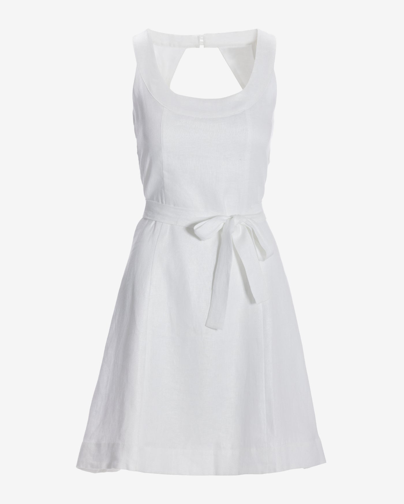 Polished Linen Versatile A Line Dress White
