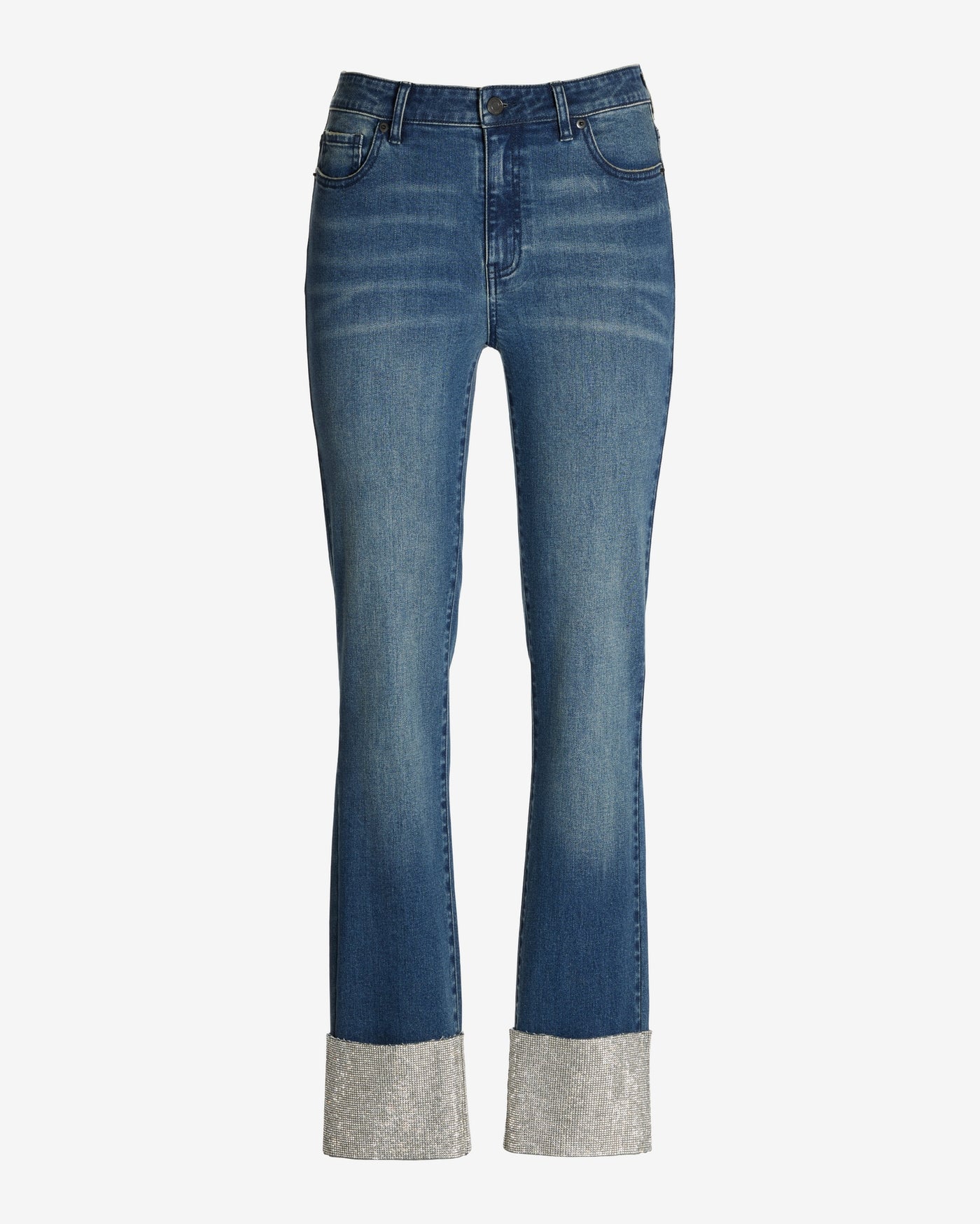 Newport Relaxed Embellished Cuff Jean Medium Wash
