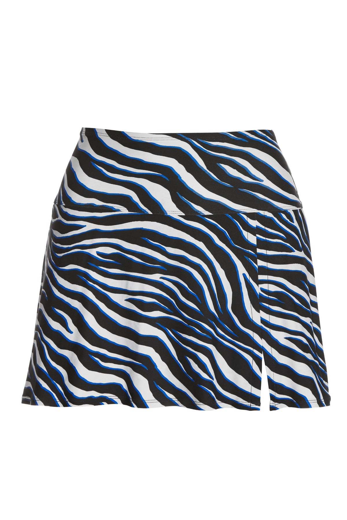 Ocean Zebra Swim Sense Printed High Waisted Skirted Bottom Deep Ocean/Black