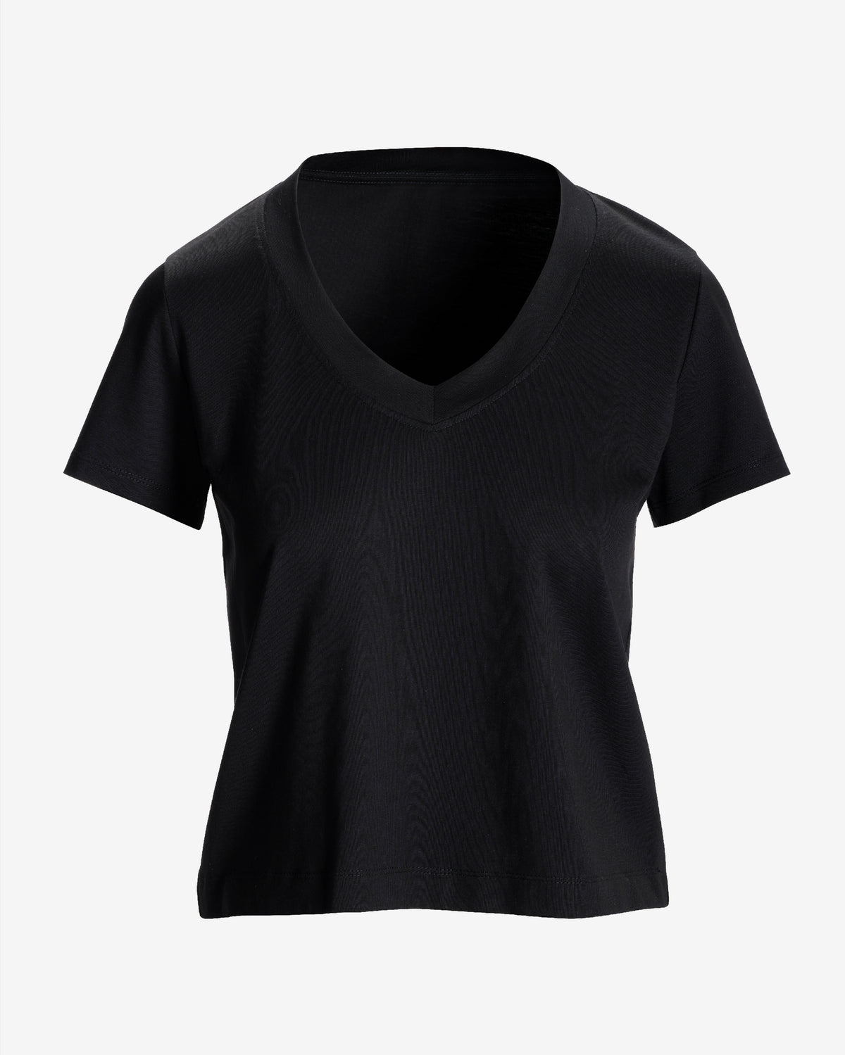 Cotton V Neck Short Sleeve Tee Proper Black