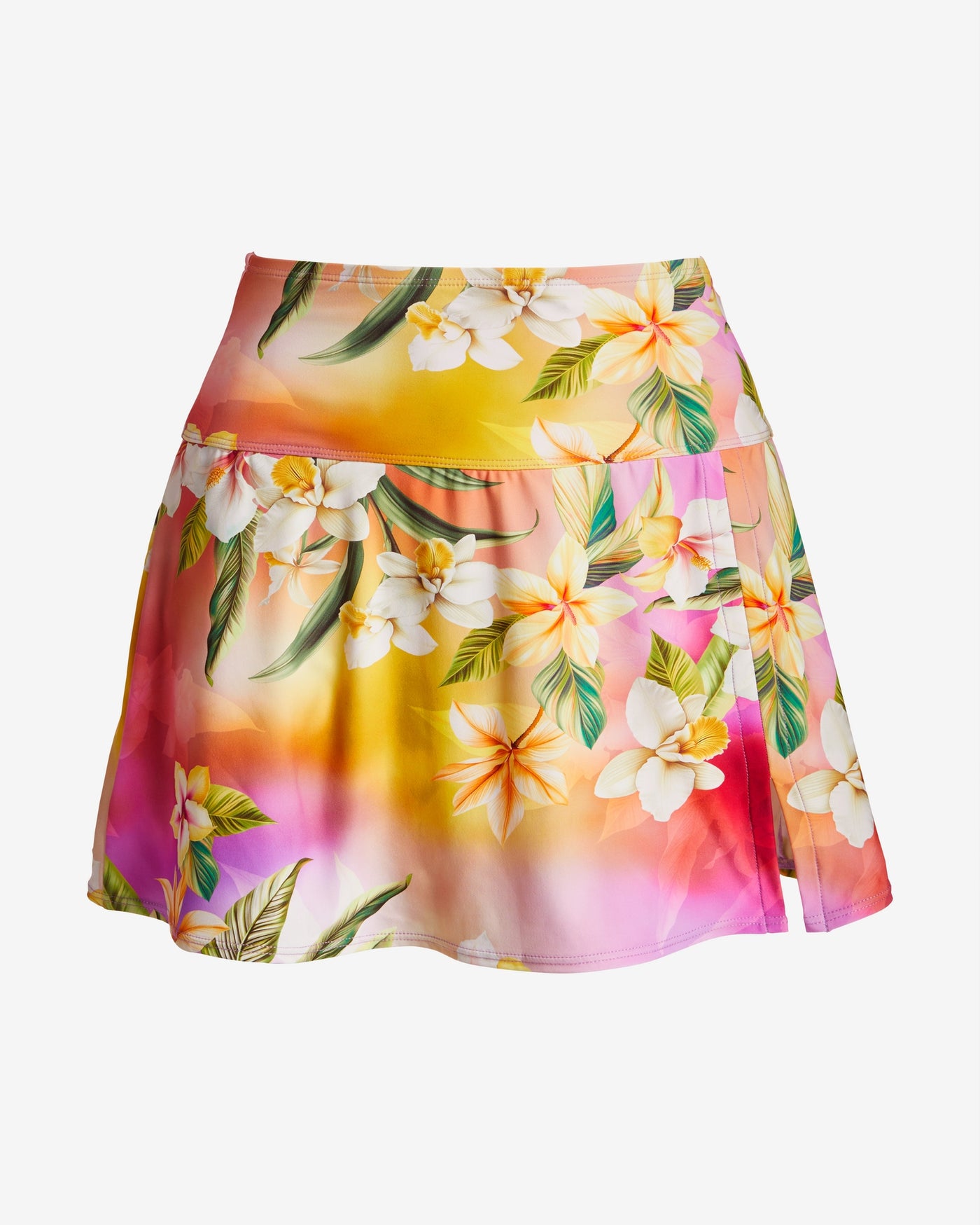 Swim Sense Print High-Waisted Skirted Bottom Ombre Floral