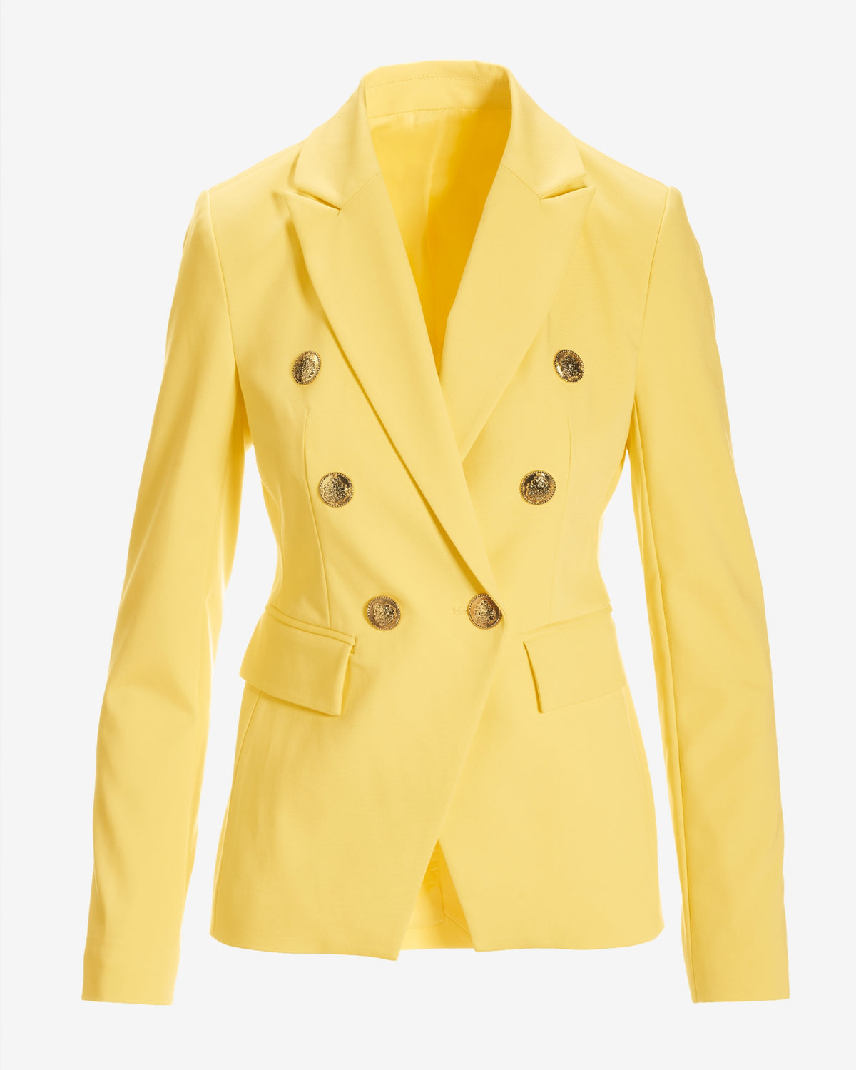 Modern Double-Breasted Blazer Lemon Drop