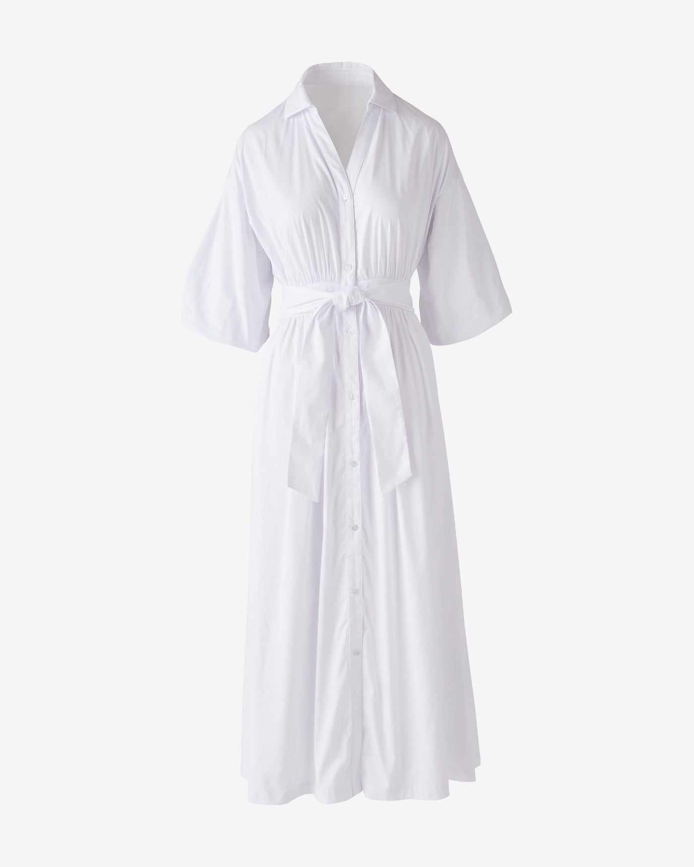 Relaxed Poplin Shirt Dress Maxi Pure White