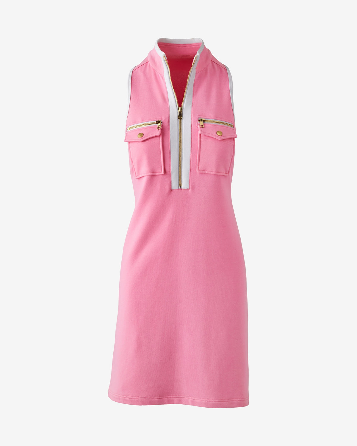 Sleeveless Chic Zip Dress Begonia Pink