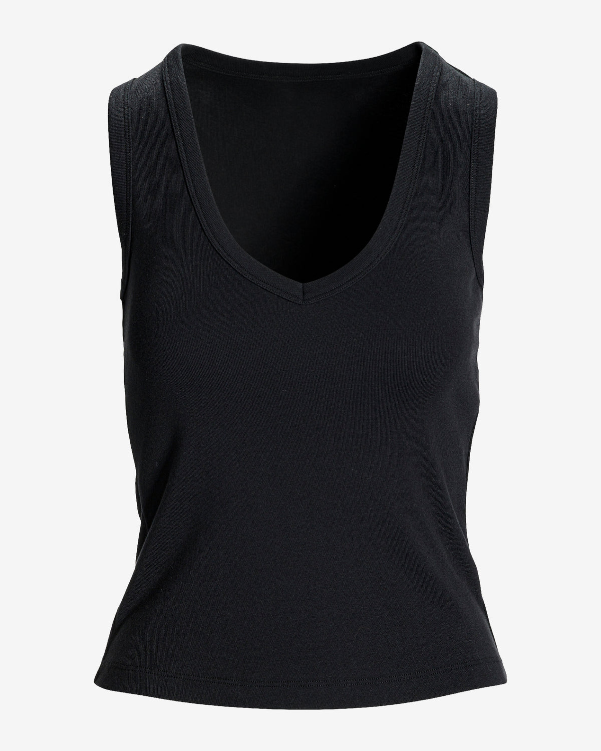 Cotton V-Neck Tank Top Proper Black