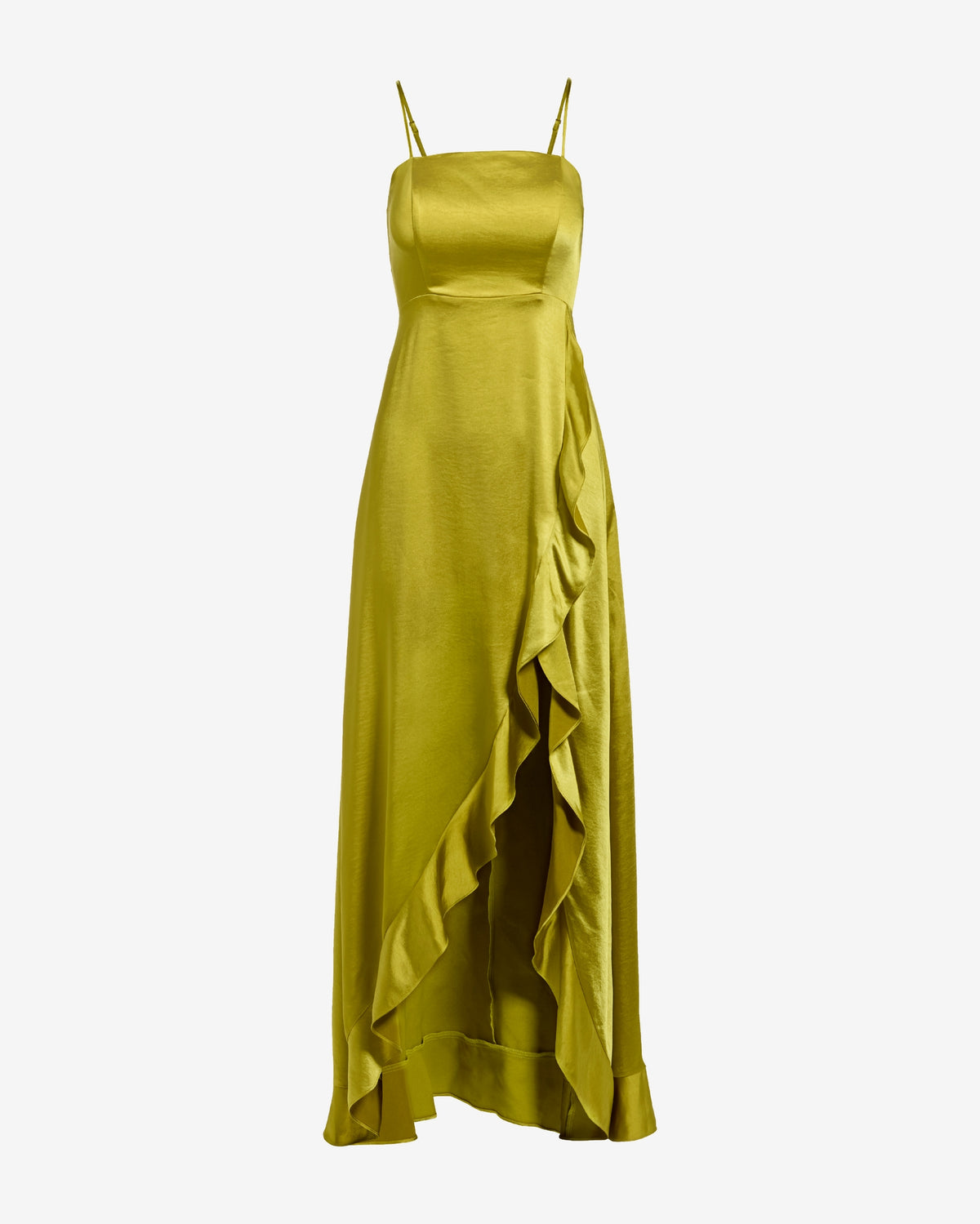 Luxe Satin Ruffle Gown Citronelle