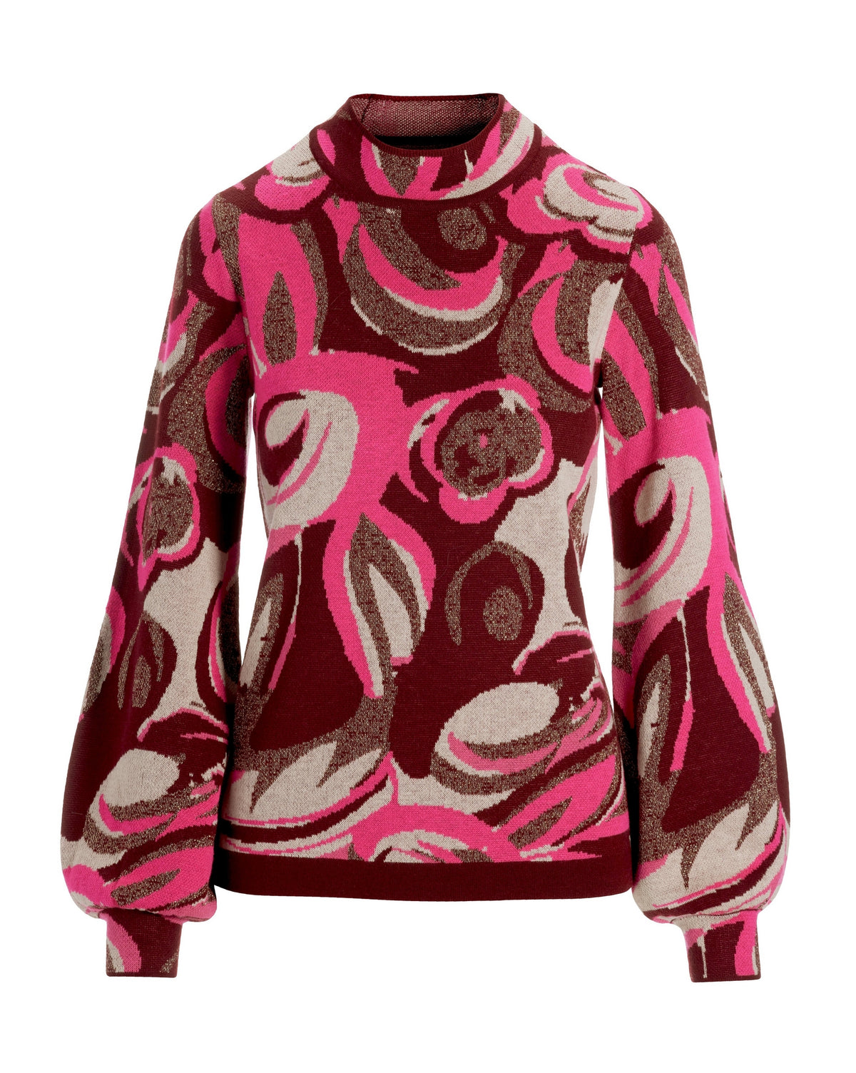Jacquard Mock Neck Sweater Multi
